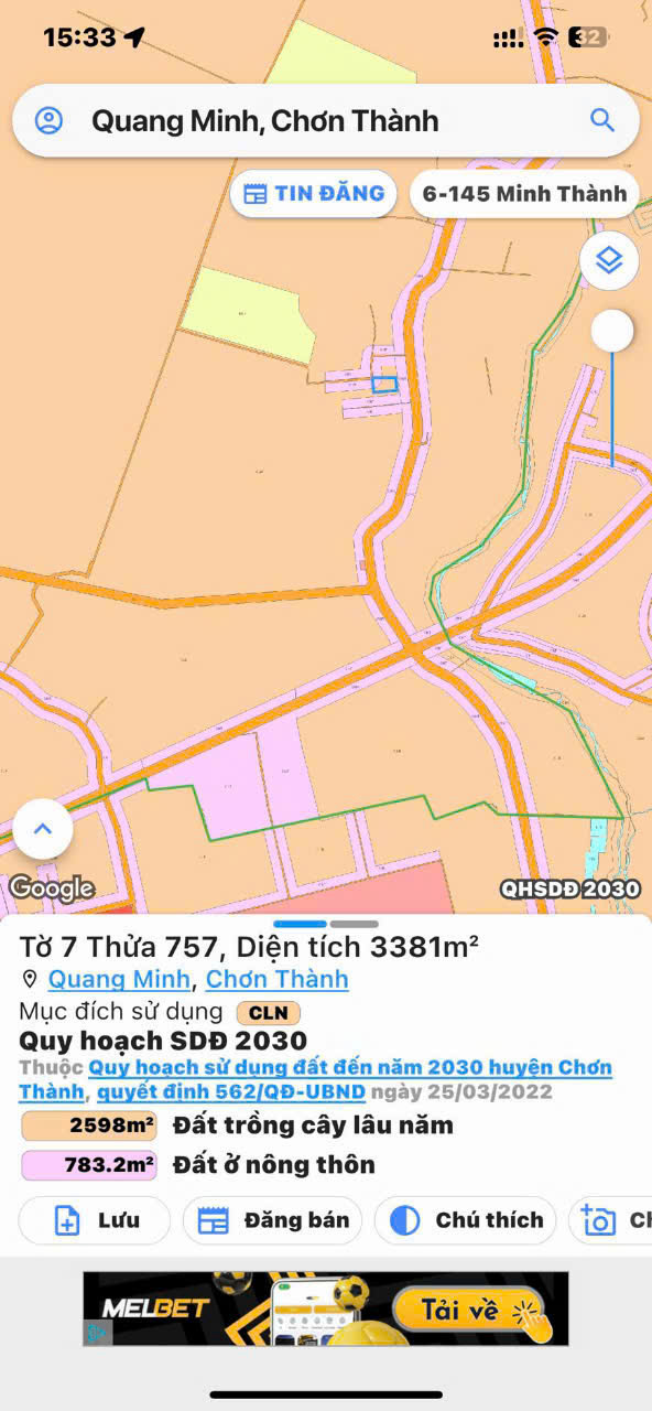 CHÍNH CHỦ BÁN ĐẤT DIỆN TÍCH LỚN – TẠI XÃ TÂN QUAN, TỈNH ĐỒNG NAI - GIÁ CHỈ 1TỶ800 16006610