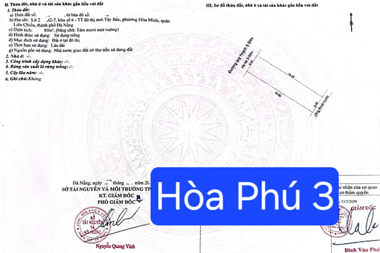 BÁN GẤP ĐẤT MẶT TIỀN ĐƯỜNG HOÀ PHÚ 3 – VỊ TRÍ ĐẸP 16006808