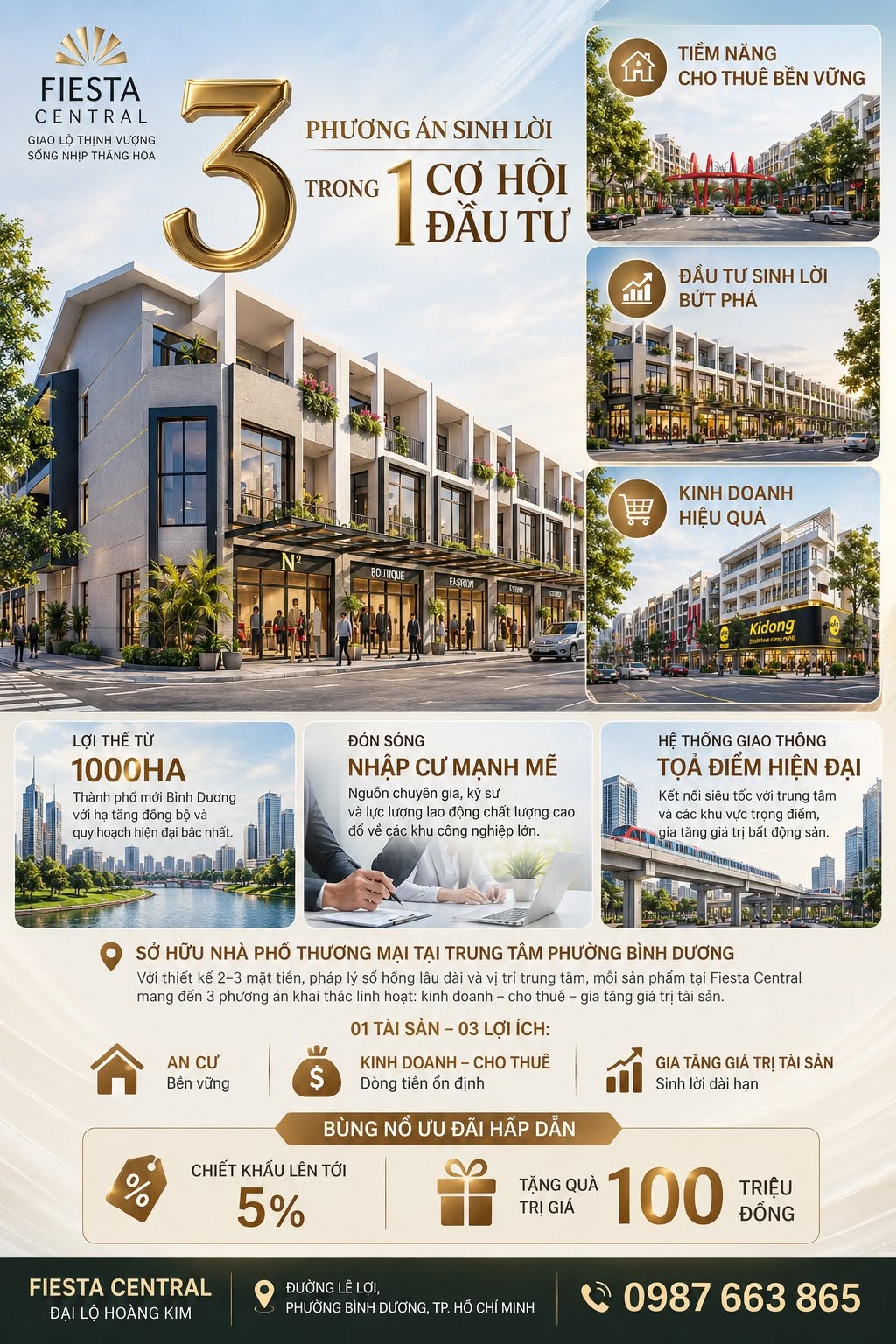 SỞ HỮU 01 CĂN NHÀ PHỐ TẠI FIESTA CENTRAL BÌNH DƯƠNG CHỈ HƠN 4.3 TỶ  0987663865 16006841