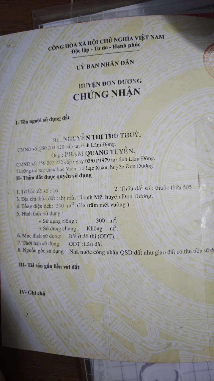 CHÍNH CHỦ CẦN BÁN ĐẤT MẶT TIỀN ĐƯỜNG 2/4 – 900M² – Đường 2/4, TT.Thạnh Mỹ, H.Đơn Dương, Lâm Đồng 16006979