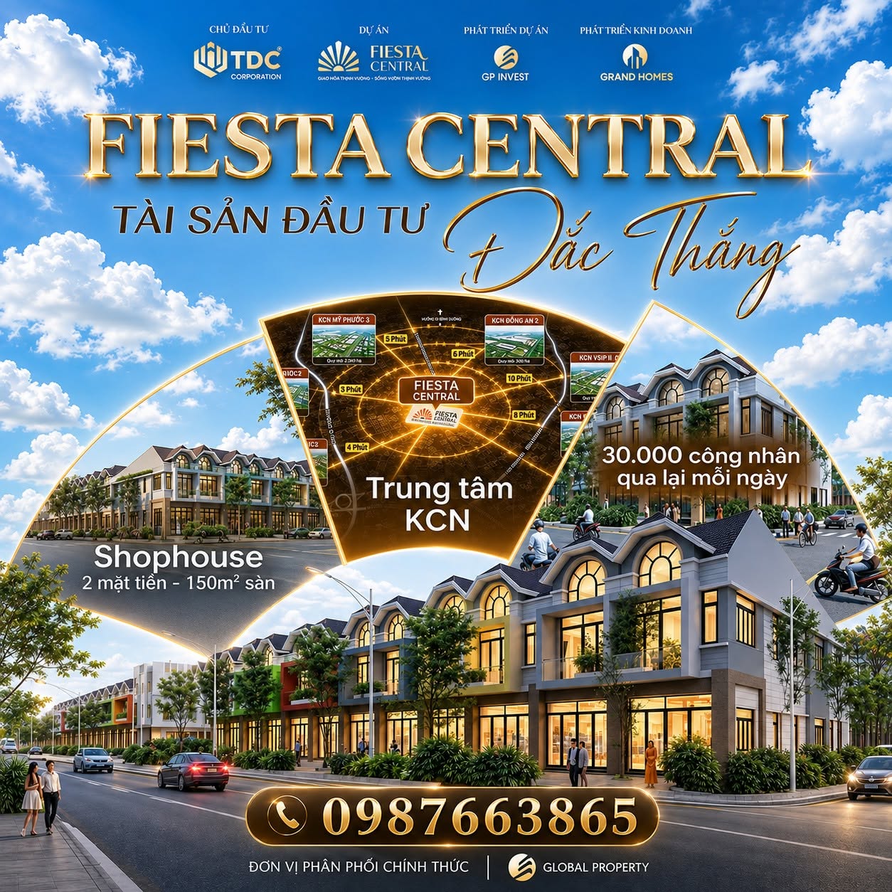 NHÀ PHỐ 2 MẶT TIỀN FIESTA CENTRAL BÌNG DƯƠNG TÀI SẢN ĐẦU TƯ ĐẮC THẮNG LH 0987663865 16007016