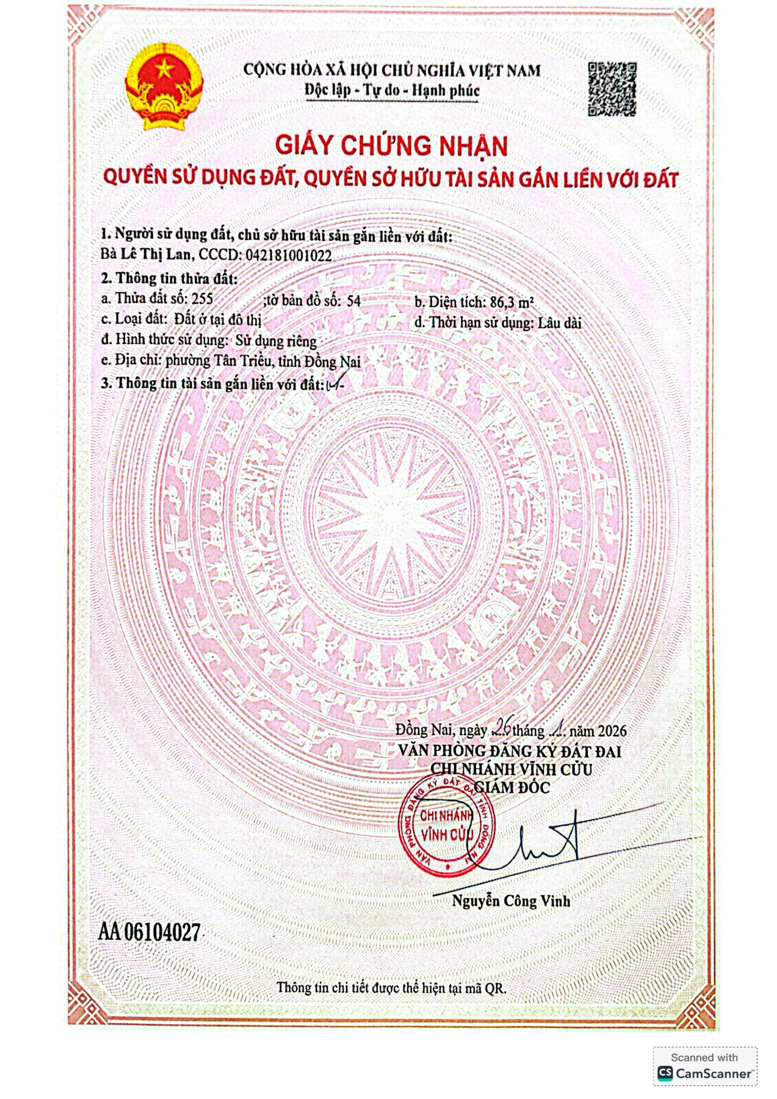 Bán nhà sổ riêng chính chủ gần khu du lịch Bửu Long, Phường Tân Triều, Thành Phố Đồng Nai 16007228