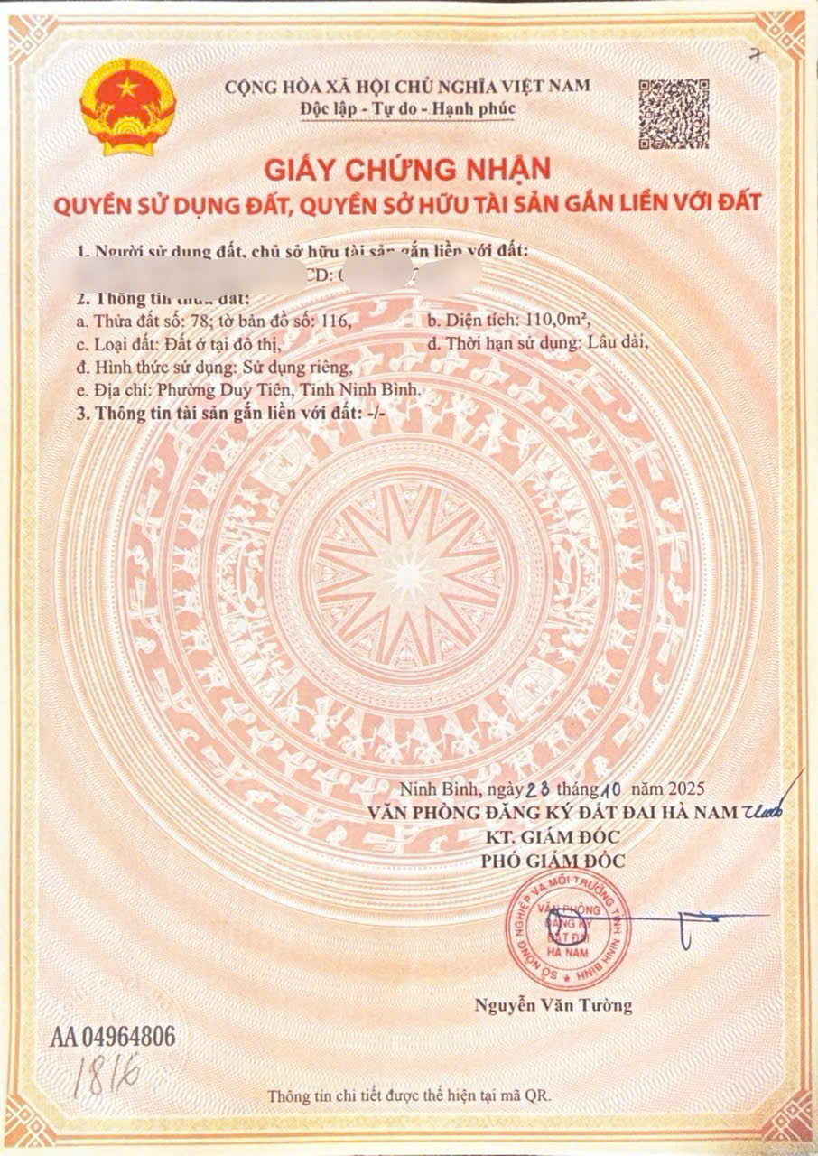 SIÊU PHẨM ĐẦU TƯ - BÁN 2 MẢNH ĐẤT VÀNG ĐỐI DIỆN CỔNG KCN TRÁC VĂN - PHƯỜNG DUY TIÊN 16007255