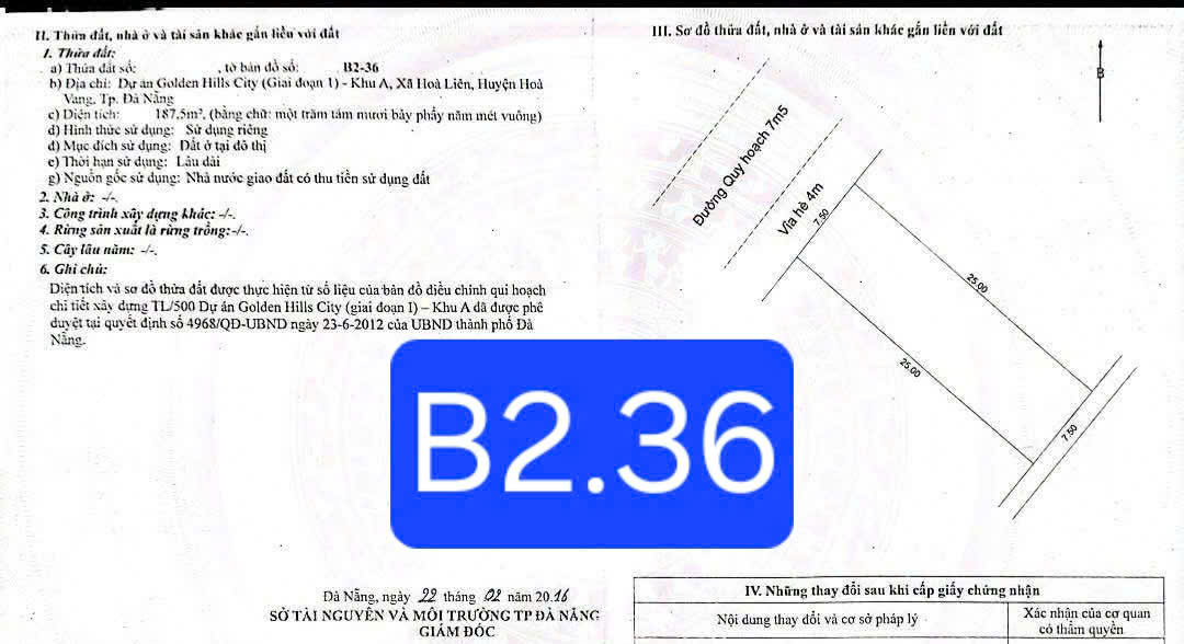 🔴💥Bán đất đường 7,5m - Dự án Golden hills city 16007419