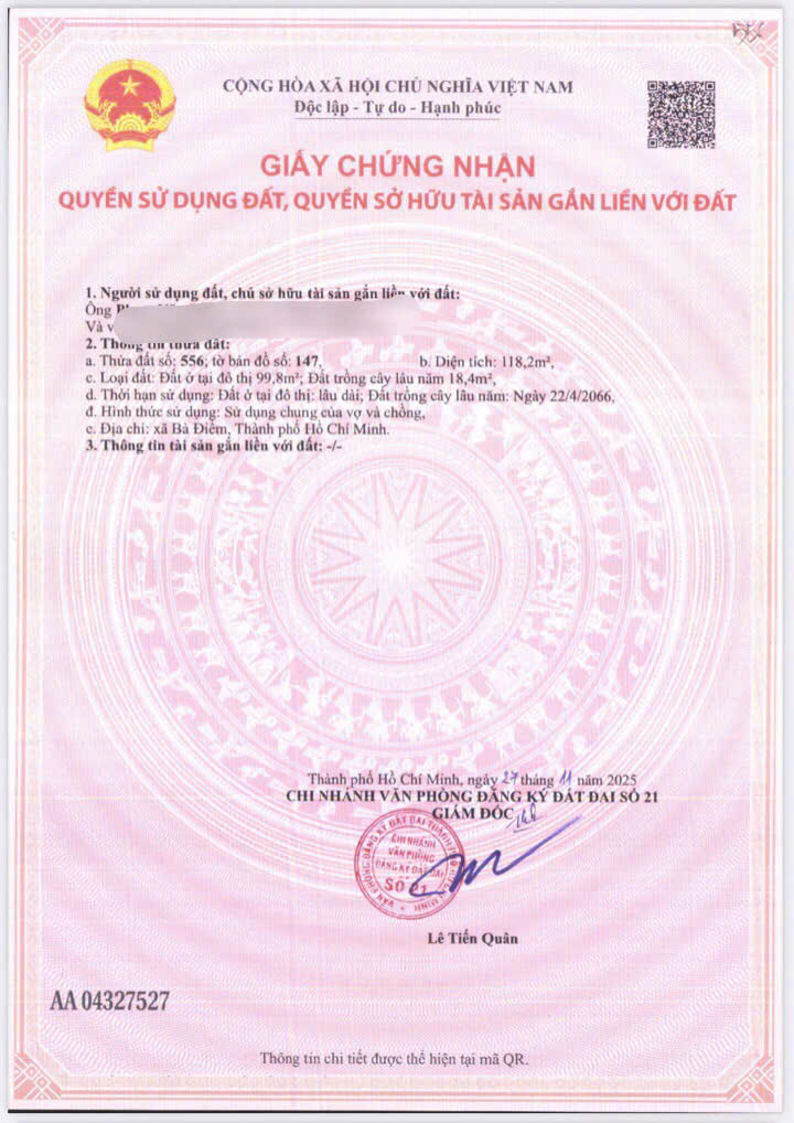 CỰC HIẾM – CÒN DUY NHẤT 1 LÔ SAU CHỢ XUÂN THỚI THƯỢNG, GIÁ ĐẦU TƯ 16007960