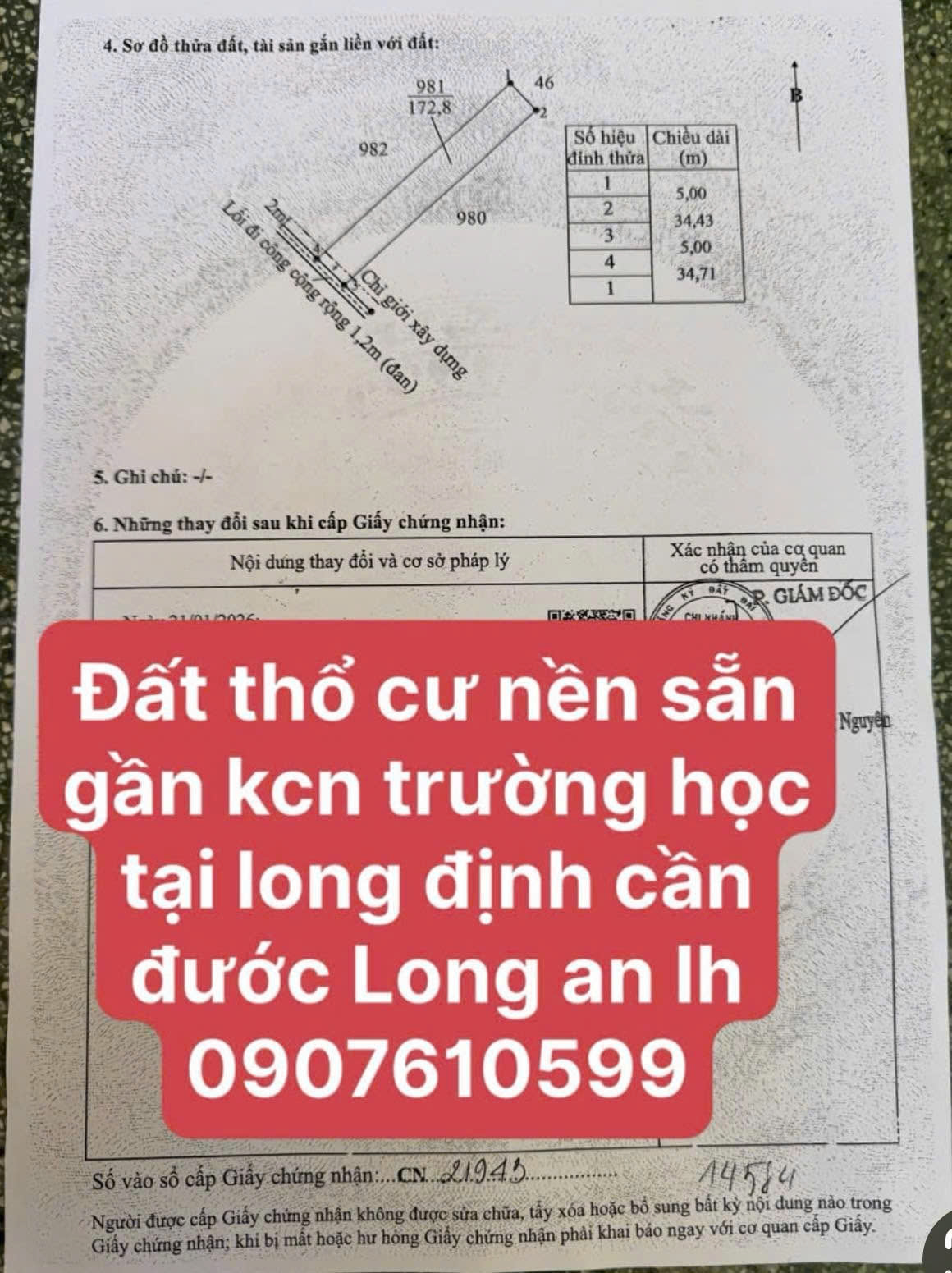 Chính chủ bán 14 lô đất nền tại Ấp 5, Long Cang, Tây Ninh - Diện tích từ 159m2, giá từ 795 triệu 16008367