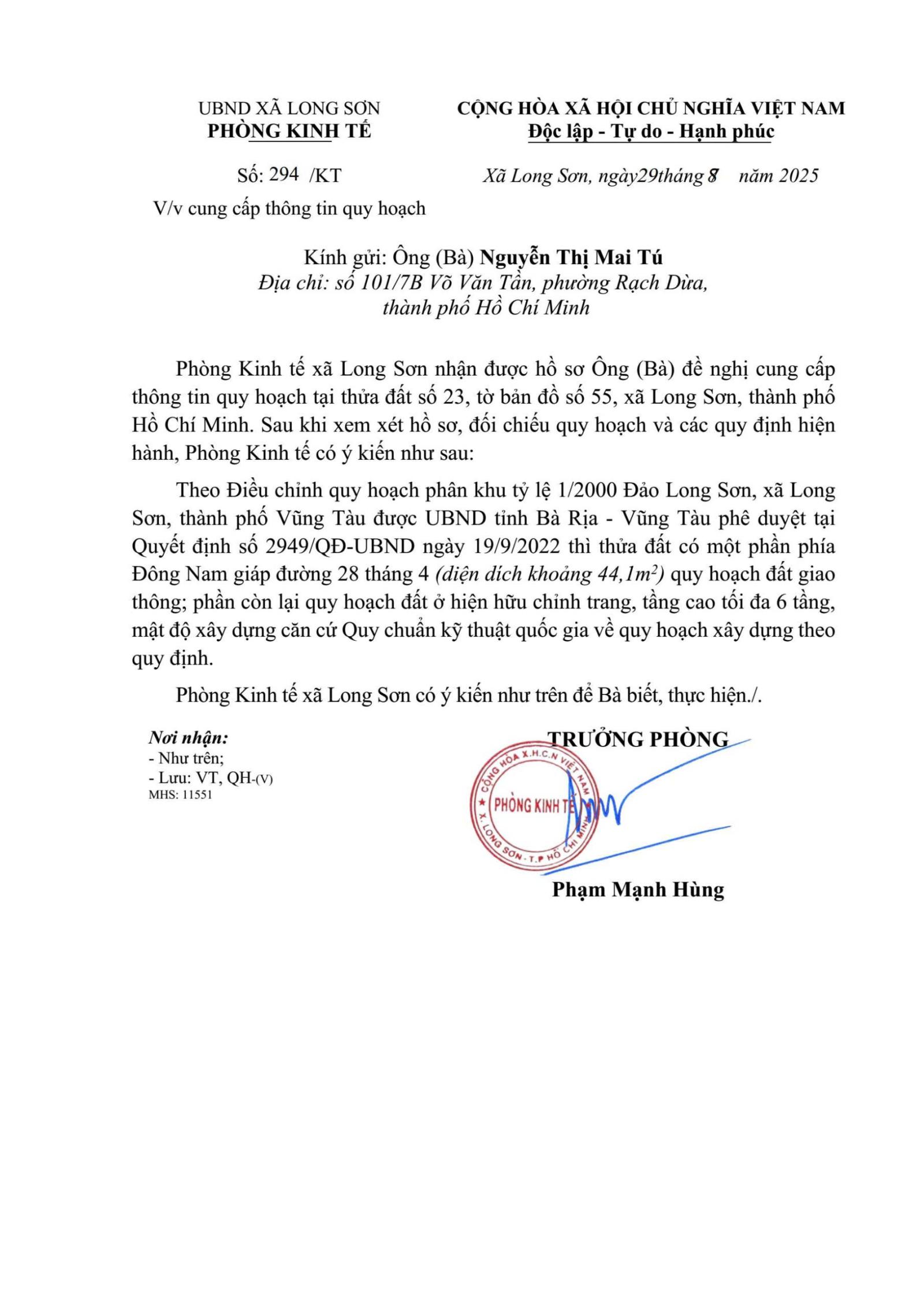 SỞ HỮU NGAY LÔ ĐẤT ĐẸP - GIÁ TỐT - Vị Trí Đắc Địa Tại : Thôn 4 - Xã Long Sơn - Thành Phố Vũng Tàu - 16008752