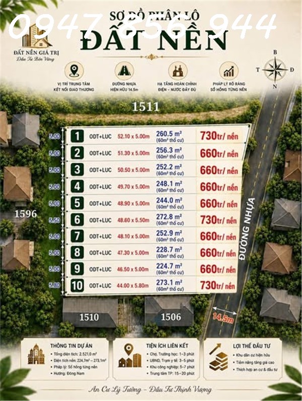QUỸ ĐẤT NỀN KHU DÂN CƯ CAO CẤP TẠI GÒ DẦU - TÂY NINH GIÁ F0 CHO ĐẦU TƯ CHỈ 660TR/1 NỀN 16009205