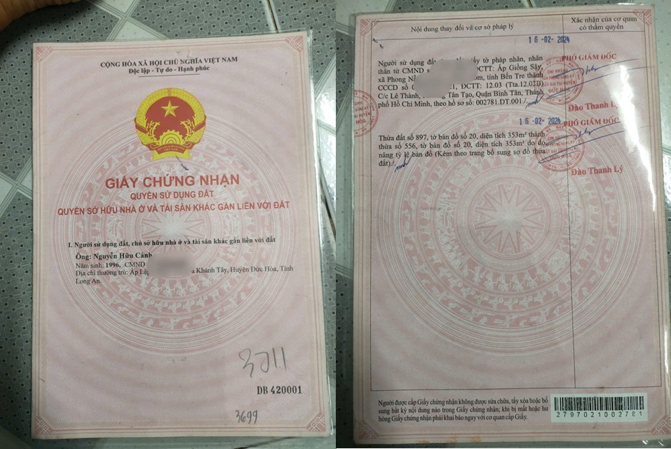 ĐẤT ĐẸP- GIÁ TỐT BÁN NHANH LÔ ĐẤT ĐẦU TƯ LÀ SINH LỜI CÓ SẴN NHÀ CẤP 4 TẠI huyện Đức Hòa tỉnh Long An 16009225