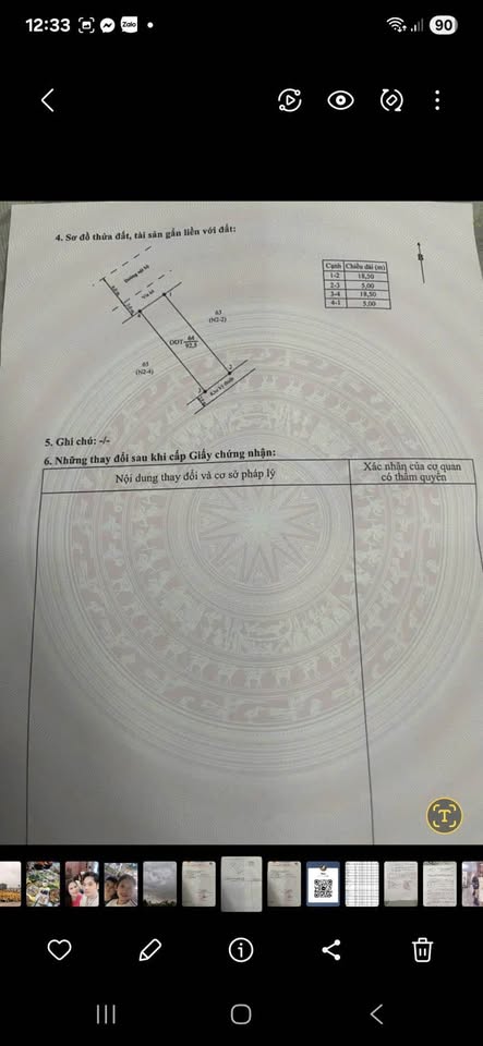 Bán lô đất có diện tích 92,5m2 (Ngang 5m - Sâu 18,5m) Tại TĐC Anh Dũng 5 - phường Hưng Đạo - TP Hải 16009415