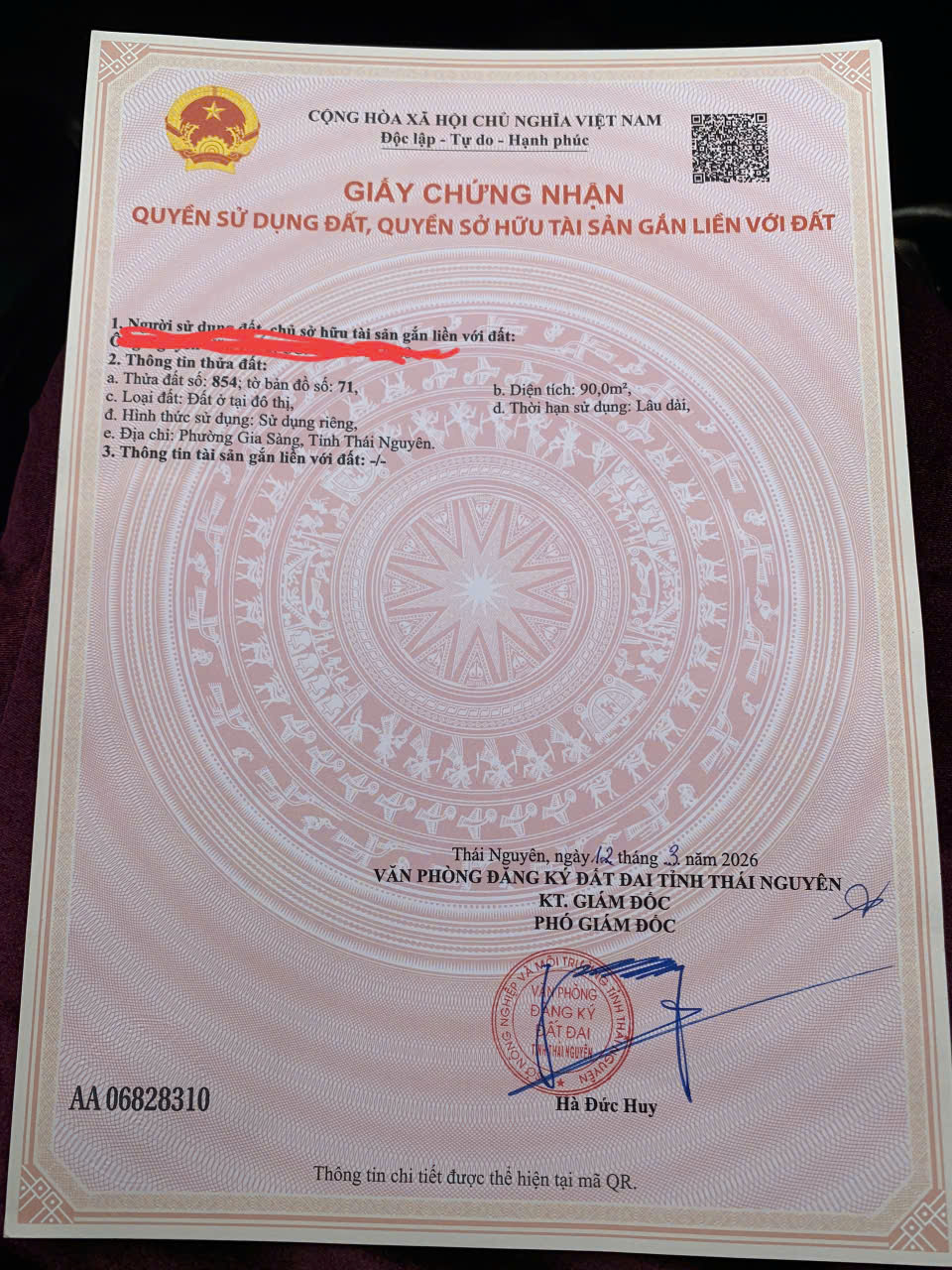 CHÍNH CHỦ BÁN ĐẤT ĐẸP – PHƯỜNG GIA SÀNG, TP. THÁI NGUYÊN 16009501