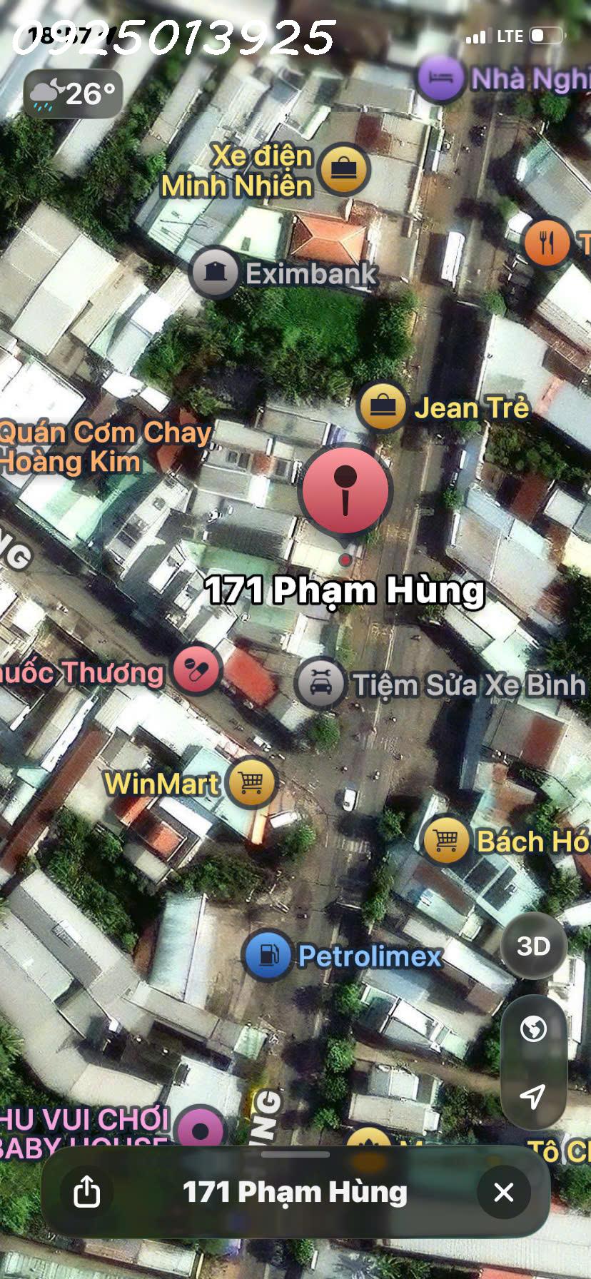 Chính chủ cần bán gấp 1 căn nhà mặt tiền Phạm Hùng, DT 154m2, giá 7,8 tỷ 16010183
