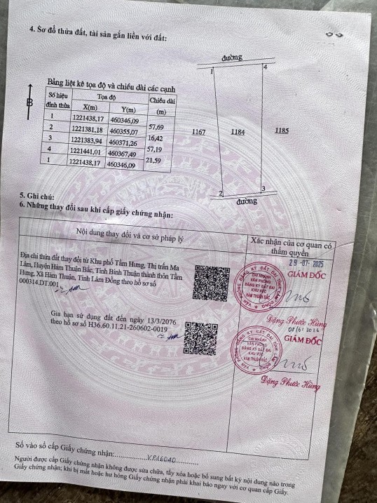BÁN ĐẤT CHÍNH CHỦ – 1.089M2 – SỔ RIÊNG – GIÁ 370 TRIỆU - HUYỆN HÀM THUẬN BẮC , BÌNH THUẬN 16010217