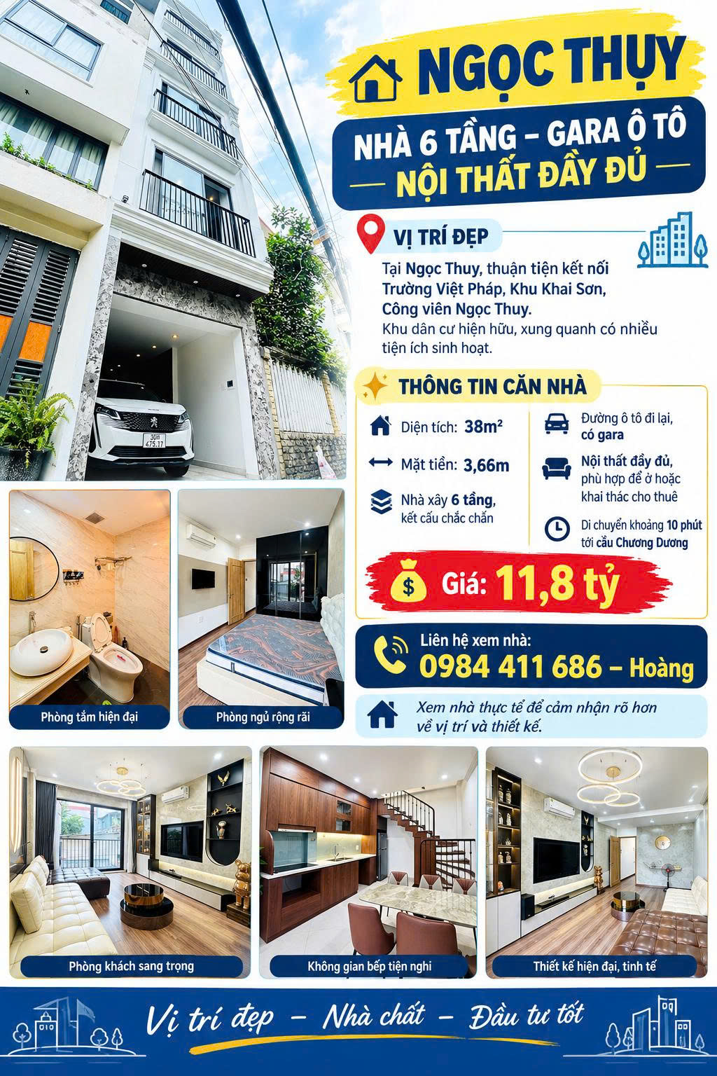 💛🏡 NGỌC THỤY – NHÀ 6 TẦNG – GARA Ô TÔ – NỘI THẤT ĐẦY ĐỦ 16010597