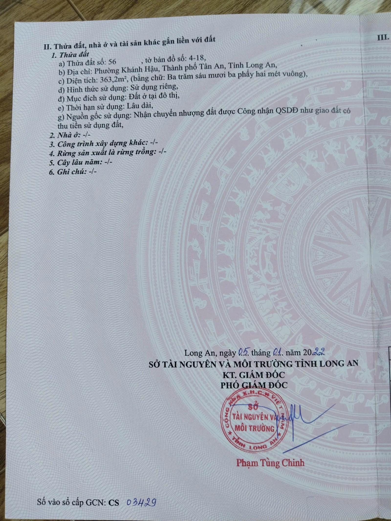 Bán nhà vườn, đất ở đô thị 363m2, full thổ cư - Hẻm 57 đường Lương Văn Chấn, Khánh Hậu, Long An(cũ) 16010604