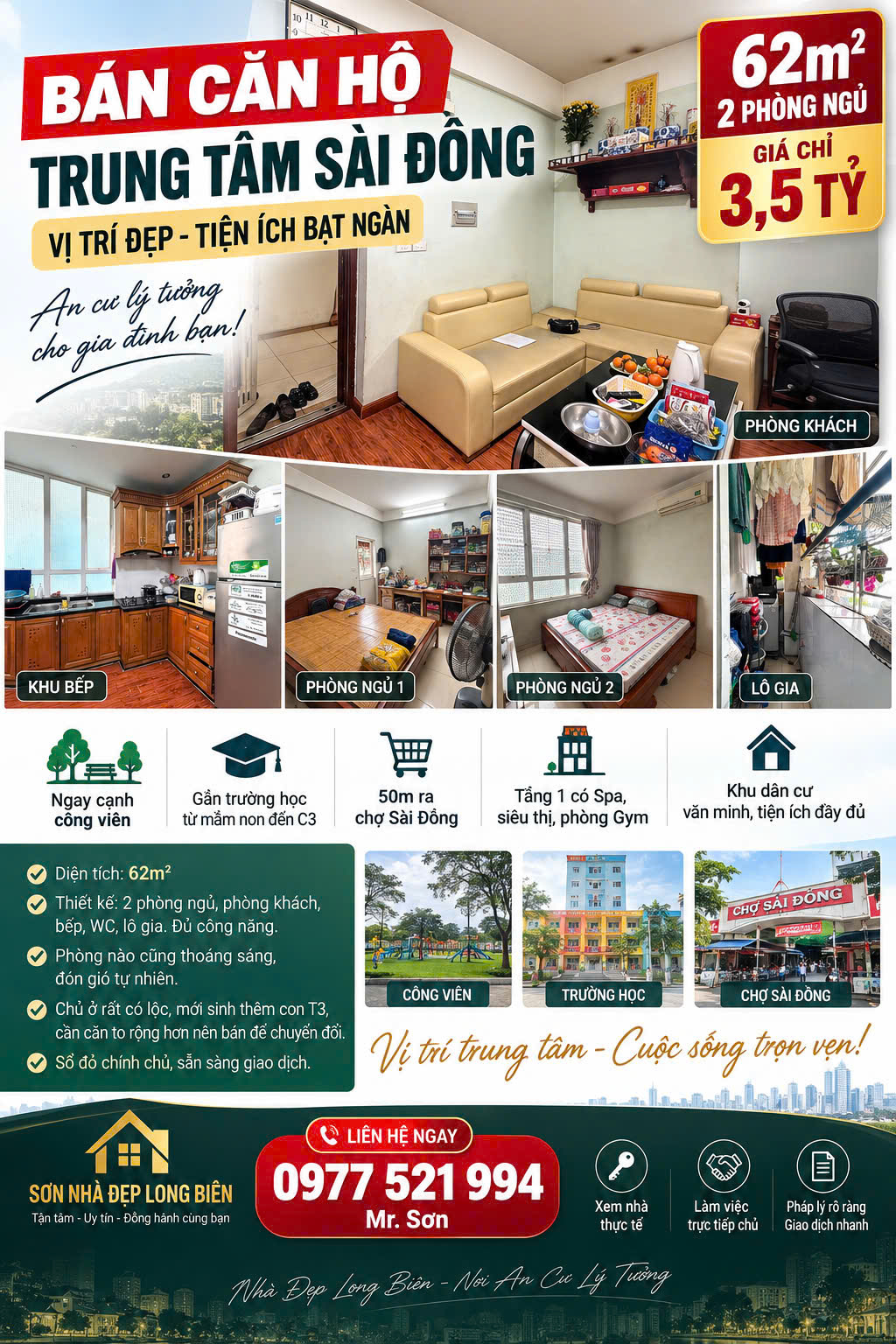 🔥 BÁN CĂN HỘ 62M² FULL NỘI THẤT TRUNG TÂM SÀI ĐỒNG GIÁ 3,5 TỶ 16010619