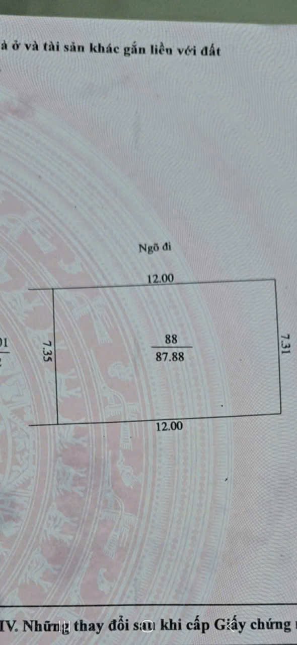 Bán đất ngõ 448 đường Nguyễn Lương Bằng, ph Việt Hòa, TP Hải Dương, 87.88m2, mt 12m, ngõ oto 16010681