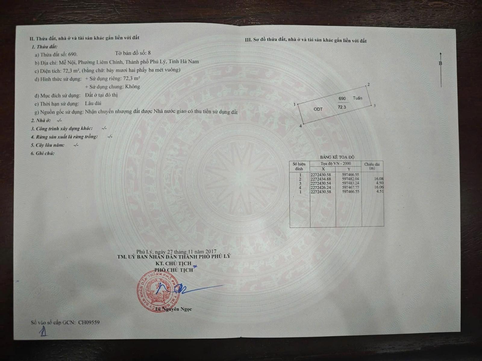 CHO THUÊ ĐẤT 10 NĂM TẠI PHỦ LÝ, HÀ NAM 16011952