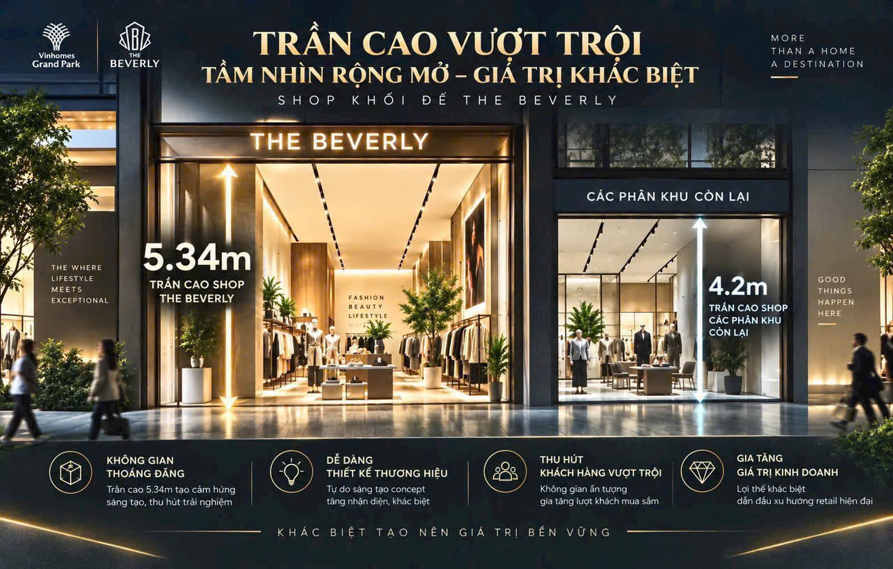 Shophouse Beverly trần cao 5,34m- xem thực tế mua trực tiếp. Booking now: 0933910039 16012121