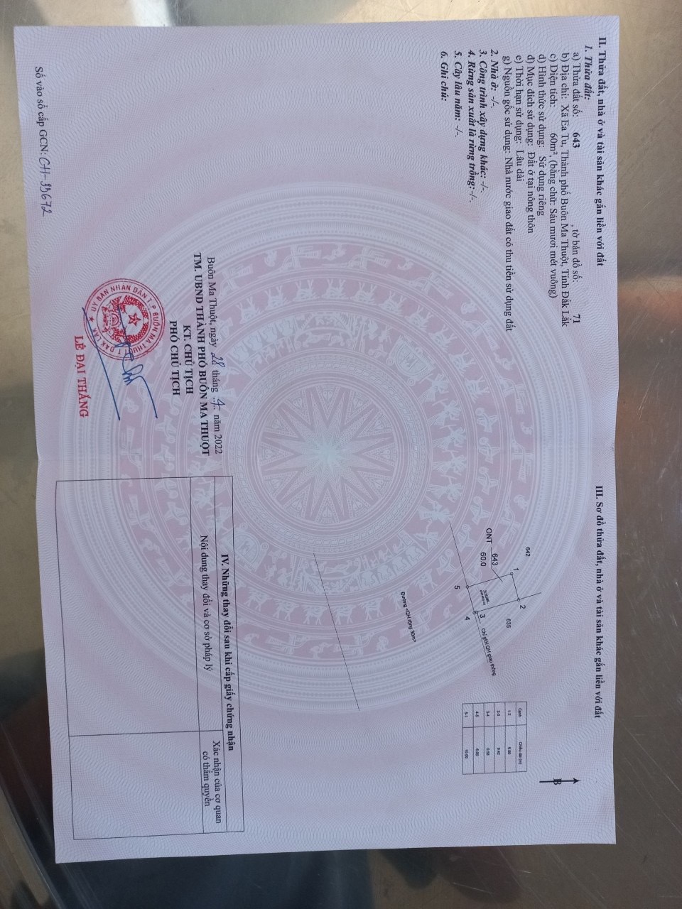 ĐẤT ĐẸP – GIÁ TỐT –CHÍNH CHỦ CẦN BÁN NHANH LÔ ĐẤT TẠI Xã Ea Tu, Thành phố Buôn Ma Thuột, Đắk Lắk 16012153