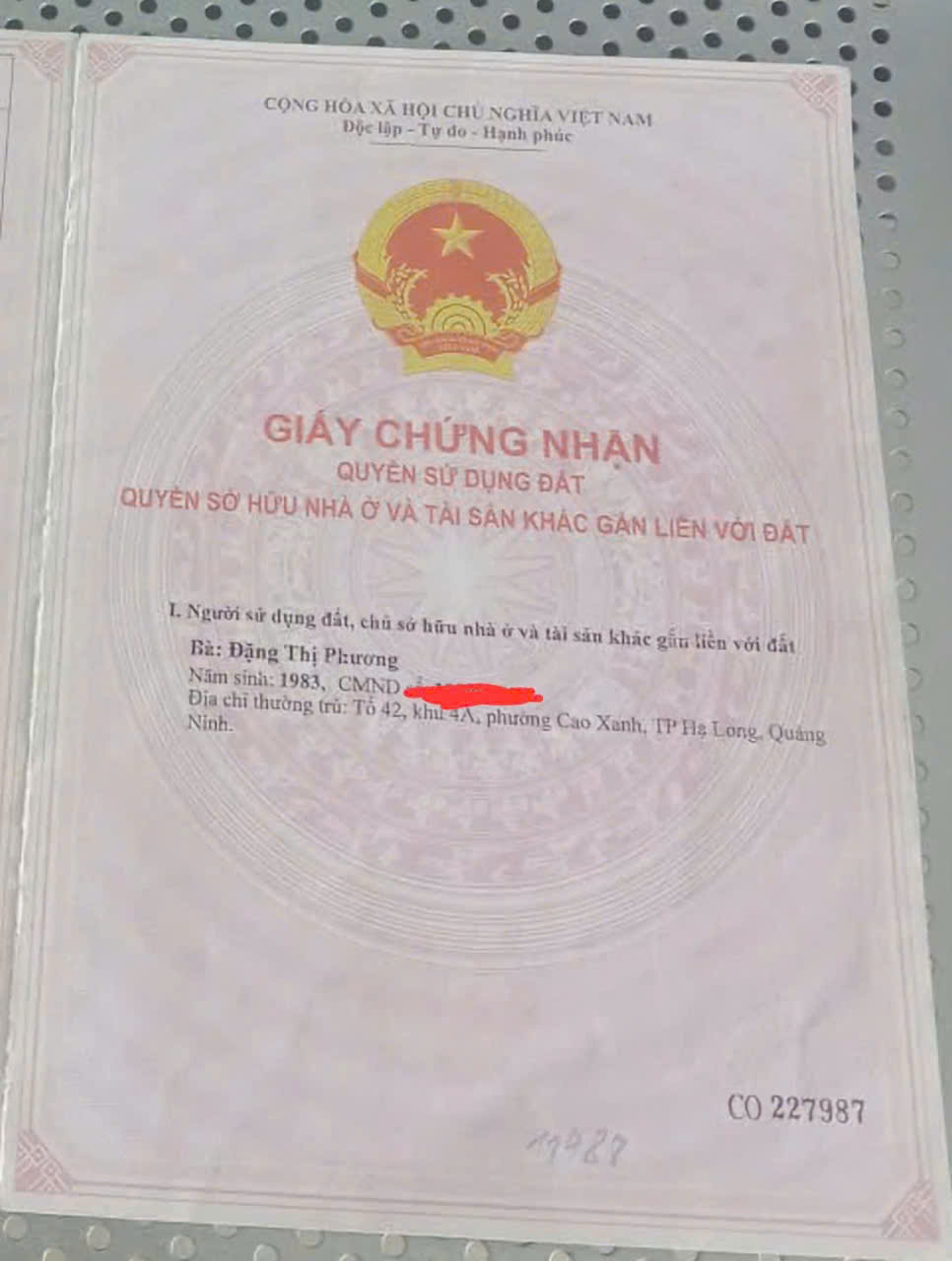 CHÍNH CHỦ BÁN ĐẤT CAO XANH – HẠ LONG, QUẢNG NINH 16012200