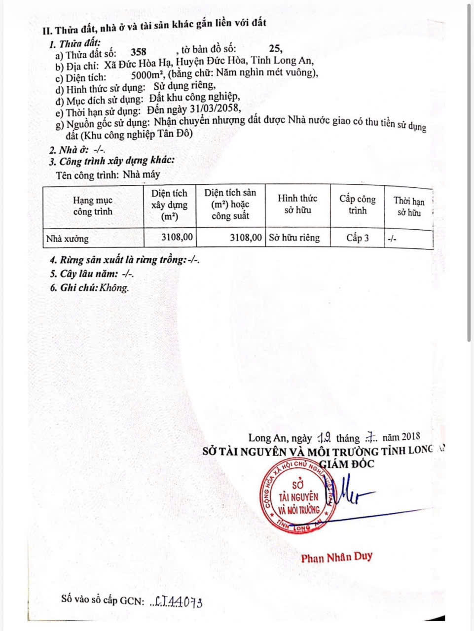 Nhà xưởng quy mô lớn 5.000m2 - KCN Tân Đô, Đức Hòa, Tây Ninh - 2 cổng,  sổ hồng riêng 16012696