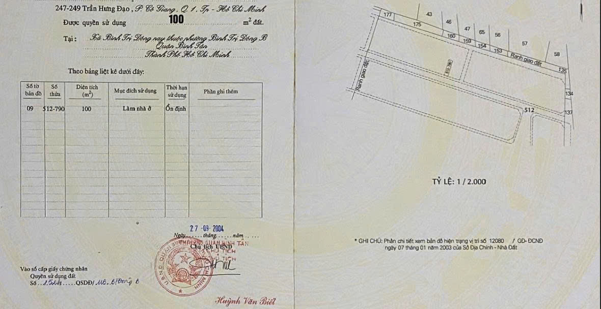Chính chủ bán đất tại Đường Số 27, Phường Bình Trị Đông B, Quận Bình Tân, Hồ Chí Minh. 16012809