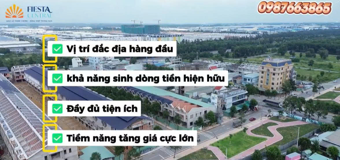 Bán nhà phố Fiesta Central Bình Dương 2 mặt tiền, 4,6 tỷ 0987663865 đối diện trường liên cấp cơ sở 2 16013065