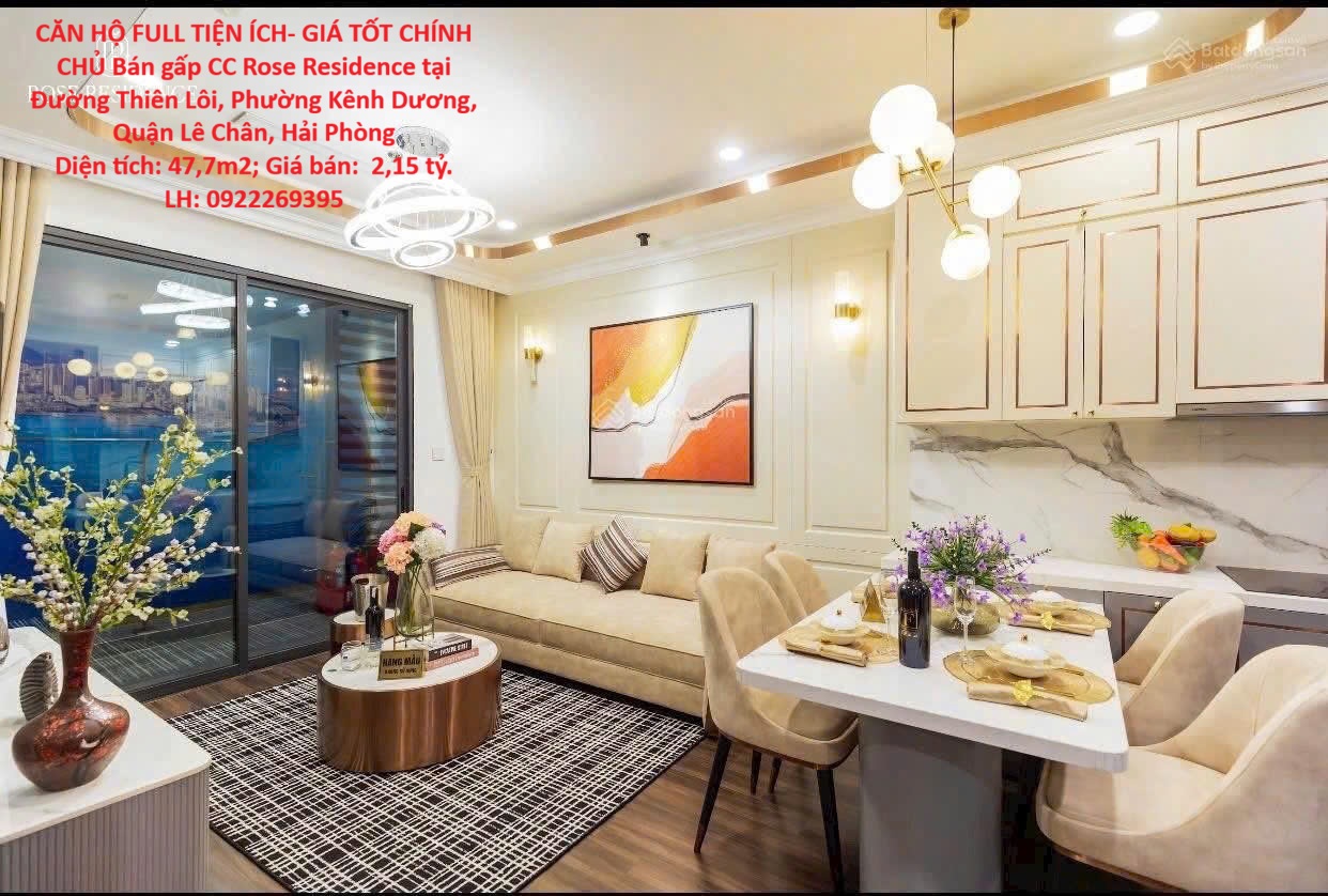 CĂN HỘ FULL TIỆN ÍCH- GIÁ TỐT CHÍNH CHỦ Bán gấp CC Rose Residence tại  Quận Lê Chân, Hải Phòng 16013070
