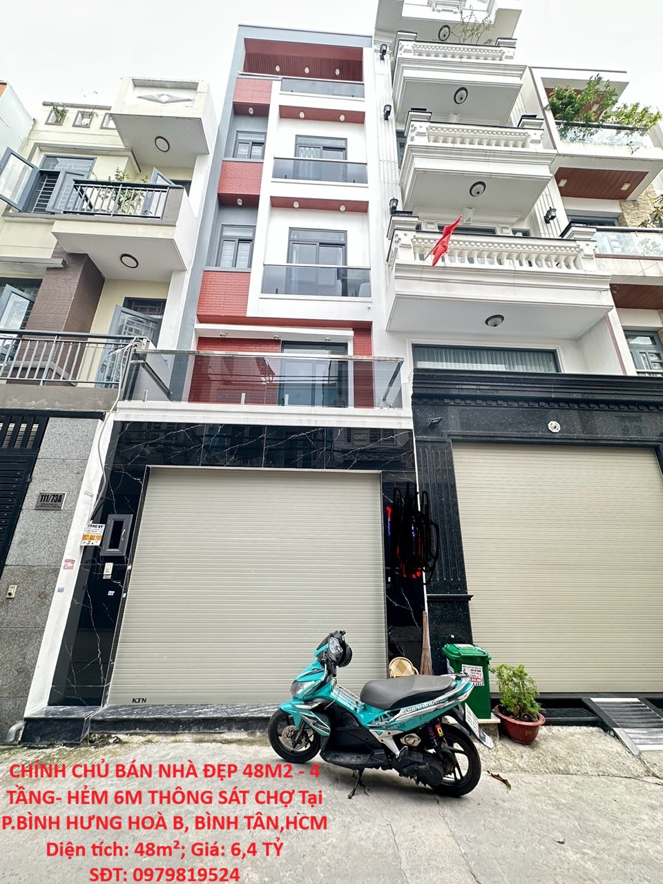 CHÍNH CHỦ BÁN NHÀ ĐẸP 48M2 - 4 TẦNG- HẺM 6M THÔNG SÁT CHỢ Tại P.BÌNH HƯNG HOÀ B, BÌNH TÂN,HCM 16013127