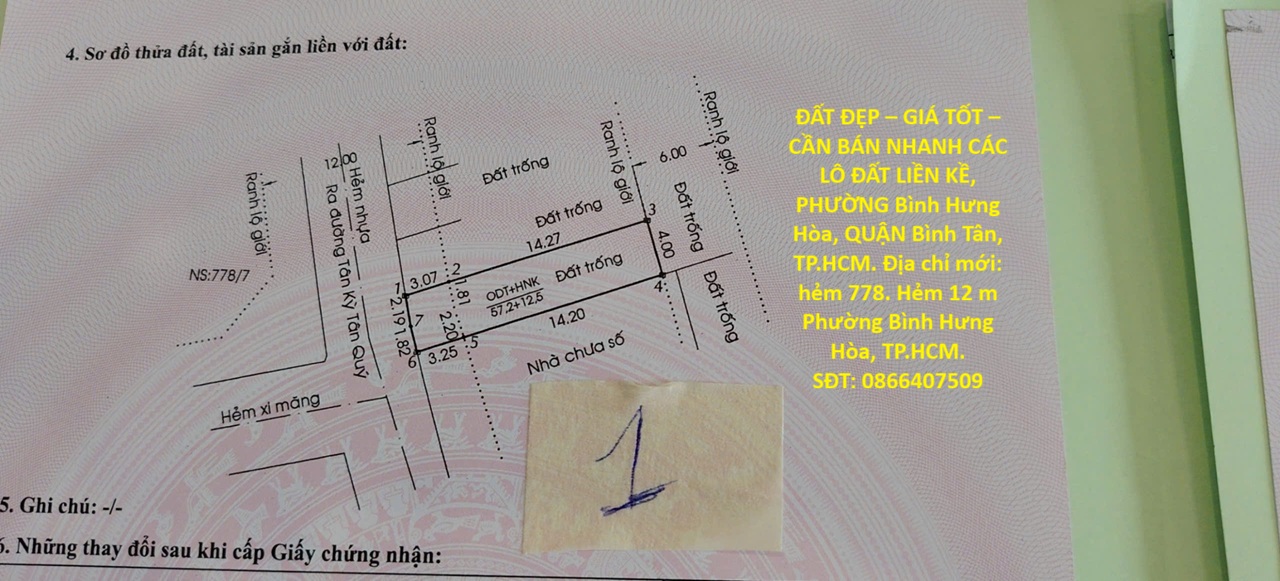 ĐẤT ĐẸP – GIÁ TỐT – CẦN BÁN NHANH CÁC LÔ ĐẤT LIỀN KỀ, PHƯỜNG Bình Hưng Hòa, QUẬN Bình Tân, TP.HCM 16013247