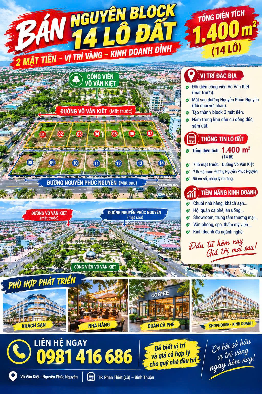 BÁN NGUYÊN BLOCK 14 LÔ ĐẤT – 2 MẶT TIỀN VÕ VĂN KIỆT & NGUYỄN PHÚC NGUYÊN 16013291