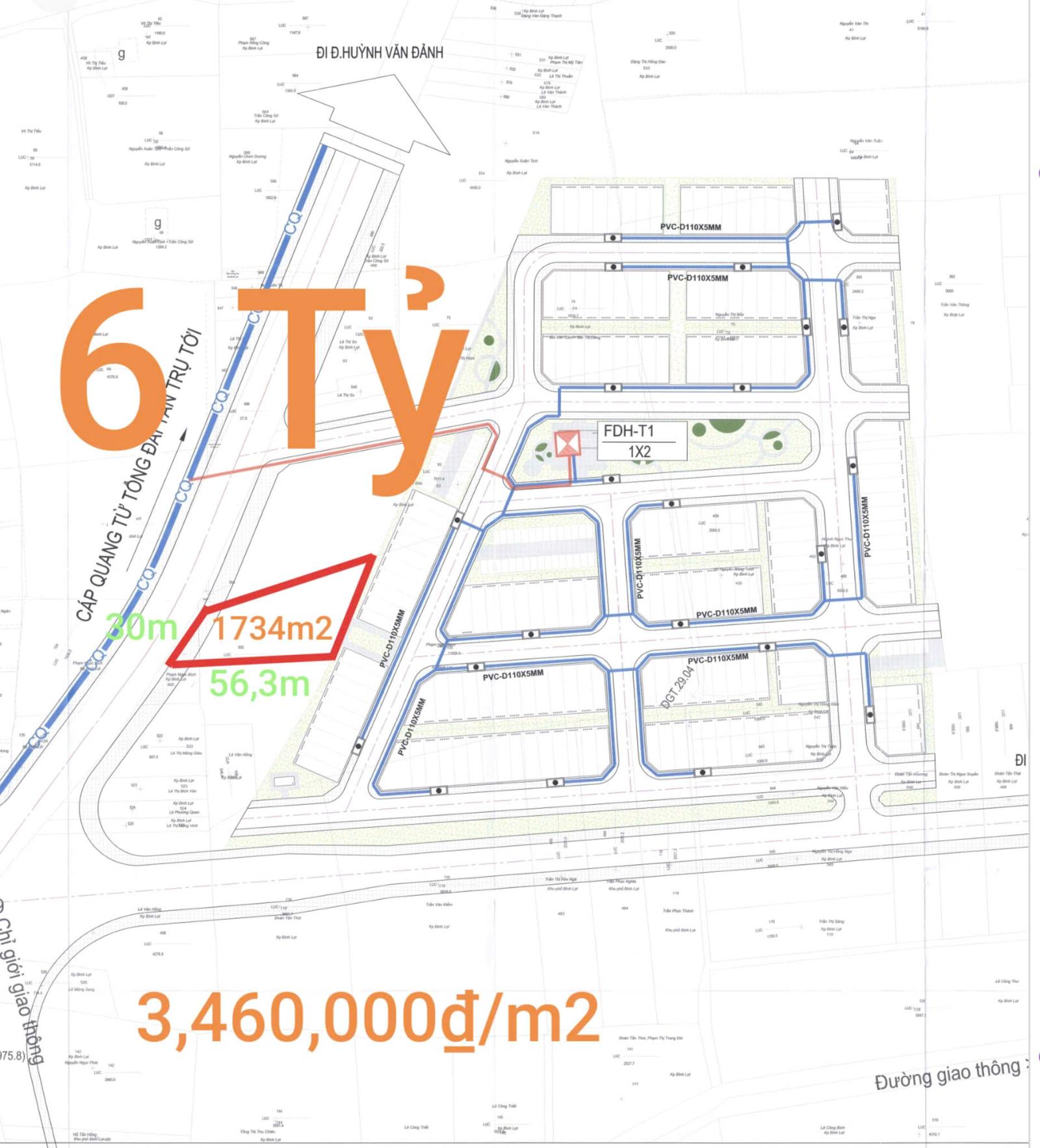 Bán lô đất lúa hai mặt tiền Nguyễn Hoàng Anh giá 6 tỷ 16013798