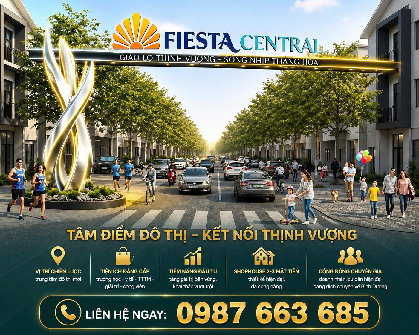 FIESTA CENTRAL BÌNH DƯƠNG 0987663865– TỌA ĐỘ KIM CƯƠNG GIỮA THỦ PHỦ CÔNG NGHIỆP BÌNH DƯƠNG 16014004