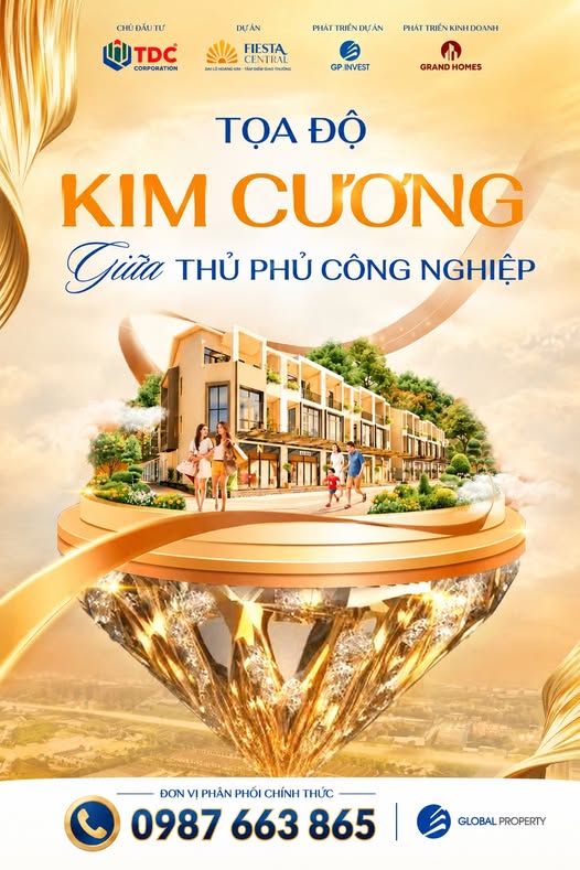 FIESTA CENTRAL BÌNH DƯƠNG 0987663865– TỌA ĐỘ KIM CƯƠNG GIỮA THỦ PHỦ CÔNG NGHIỆP BÌNH DƯƠNG 16014012