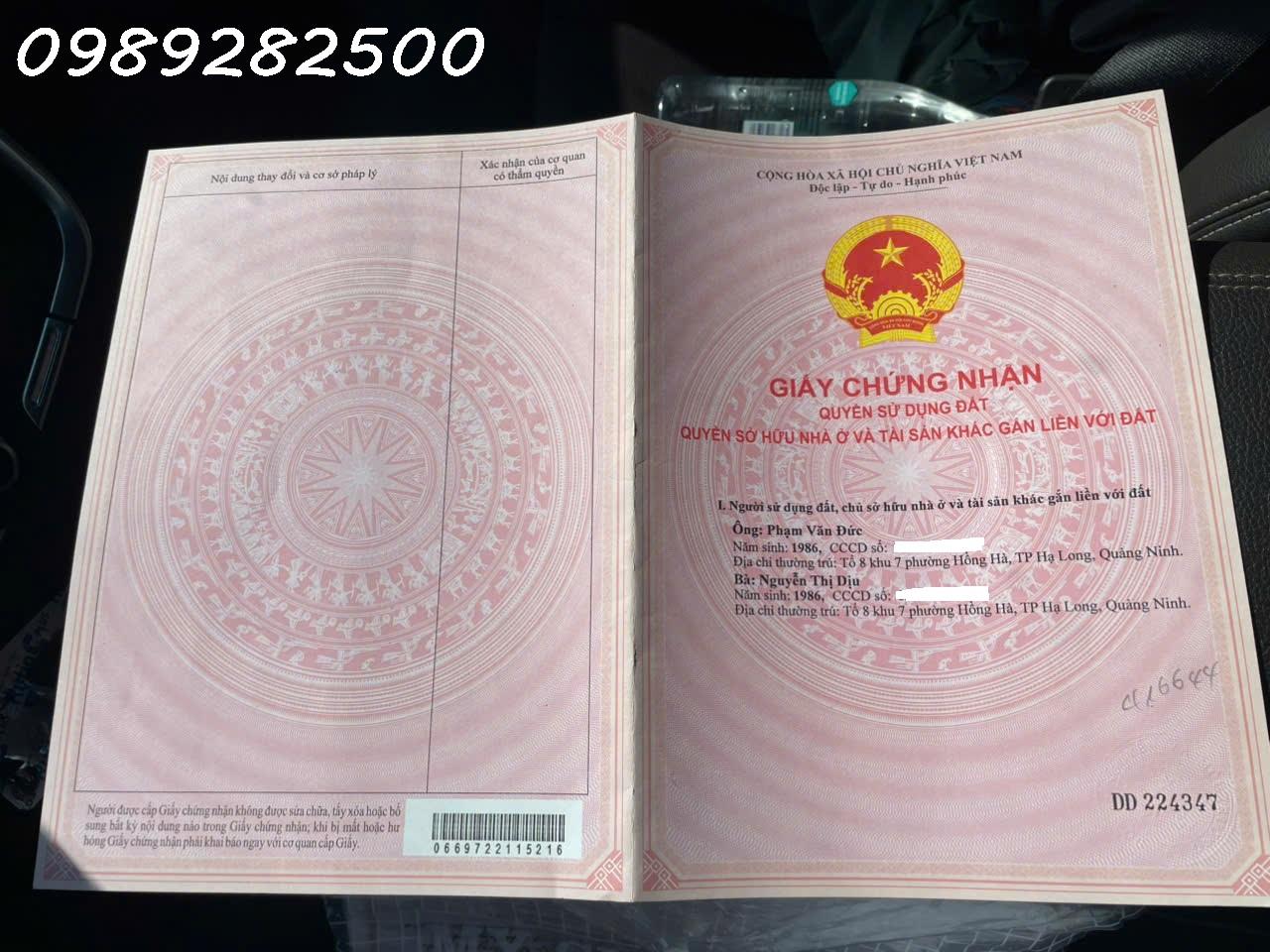 Chính chủ bán lô đất siêu đẹp tại phường Hồng Hà TP. Hạ Long, DT 92,9m2, giá đầu tư 16014034