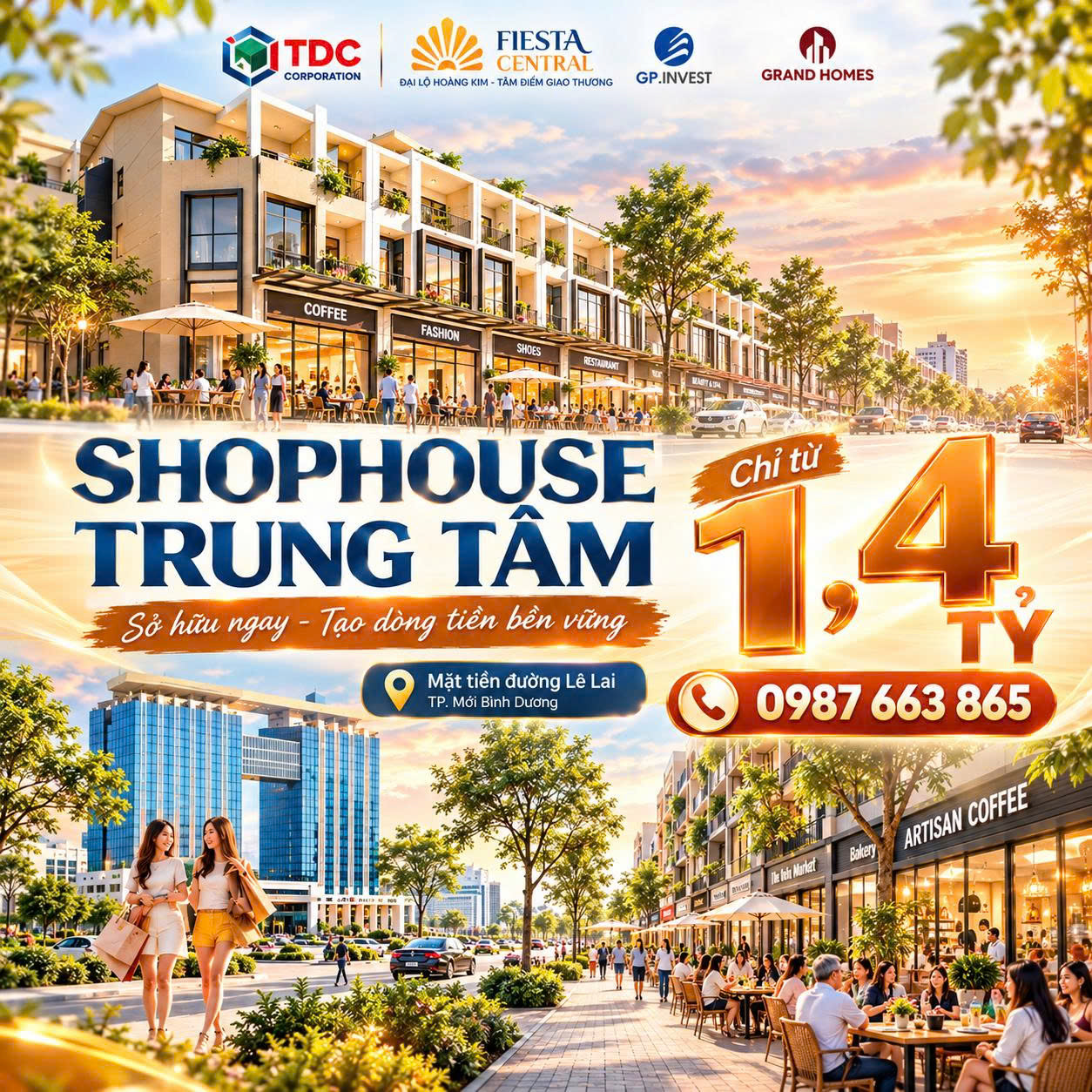 SỞ HỮU SHOPHOUSE FIESTA CENTRAL 2 MẶT TIỀN TRUNG TÂM TP MỚI BÌNH DƯƠNG–0987663865 CƠ HỘI BẮT ĐẦU 16014511