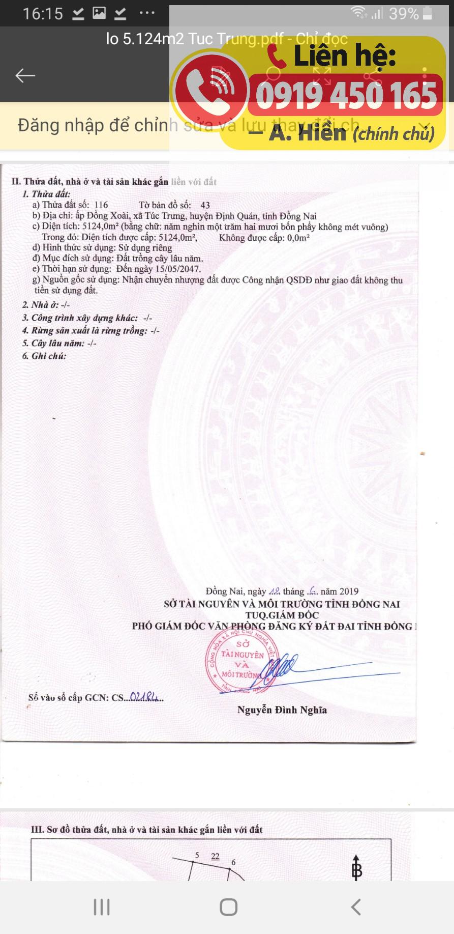 Đất cao su 13.202m Chính chủ tại Đồng Nai 16014770