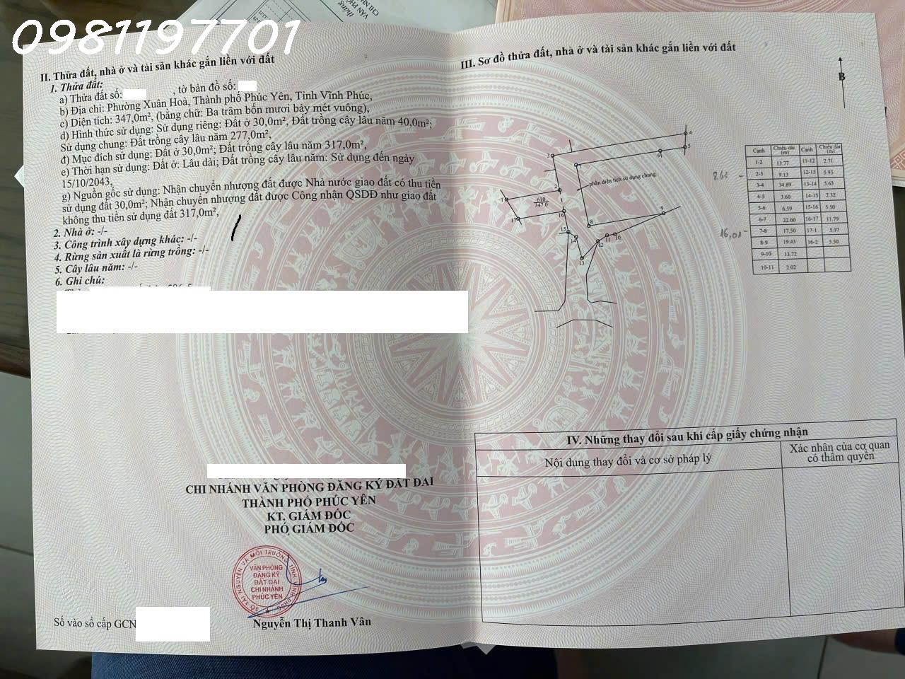 Chính chủ cần bán lô đất siêu đẹp Phường Xuân Hòa, Phú Thọ , DT 76m2, giá đầu tư 16014782