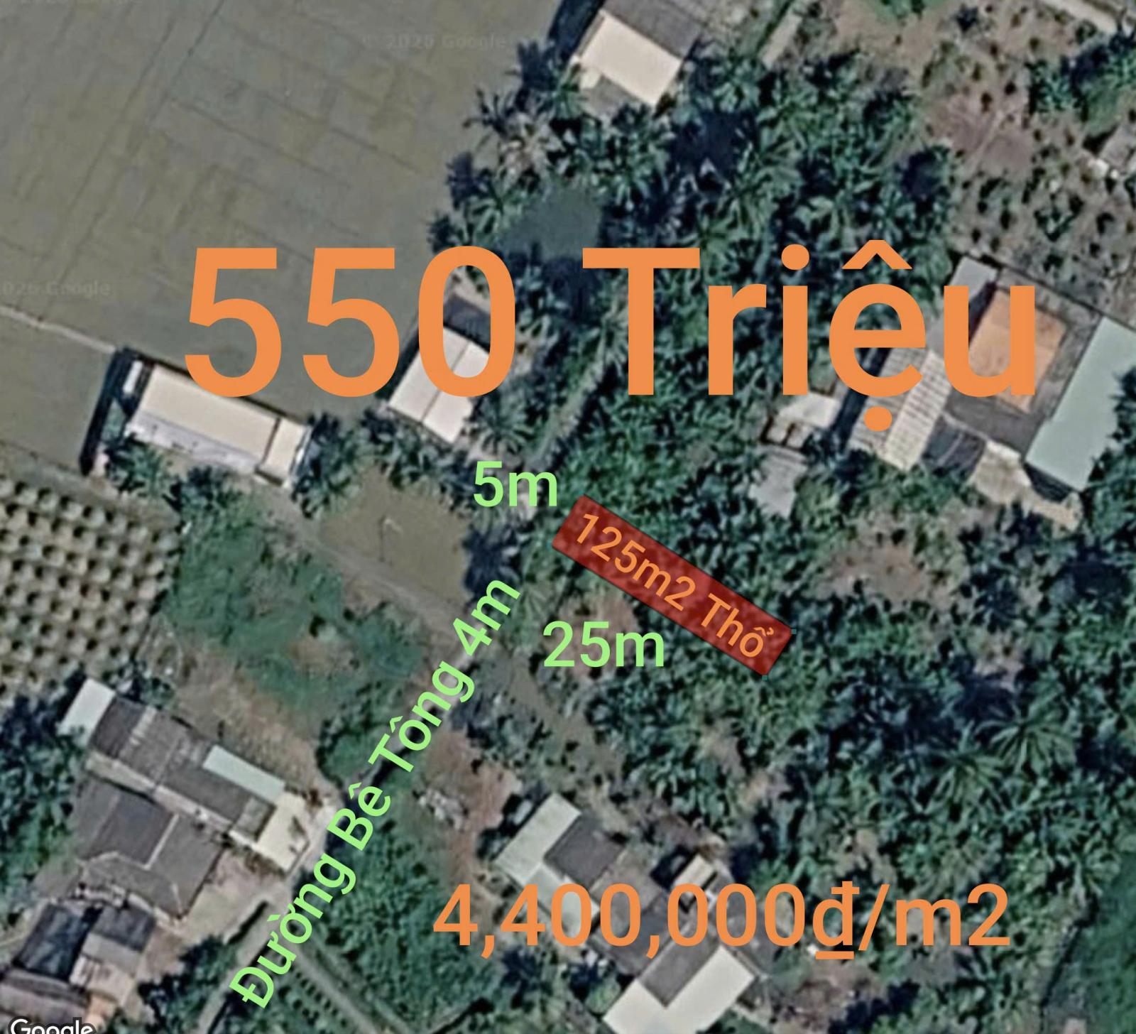 Bán bán đất xã Vàm Cỏ gần quốc lộ 50B giá 550 triệu 16014795