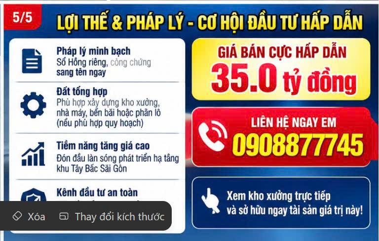 Kho xưởng Đường 87 Tân Phú Trung Củ Chi 5366m2 giá 35 Tỷ cần bán gấp! 16014818