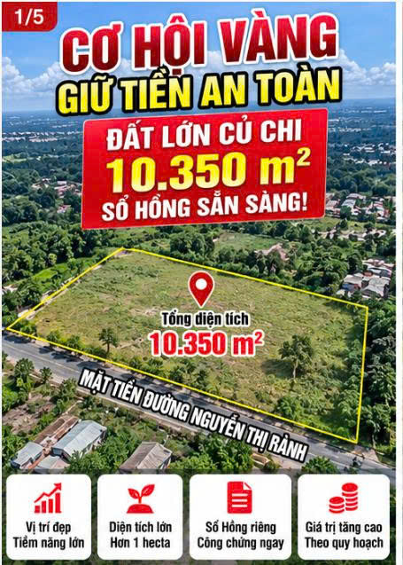 GẤP- Đất Công Nghiệp MT Nguyễn Thị Rành, An Nhơn Tây, Củ Chi 10.350m2 chỉ 25 tỷ 16014829