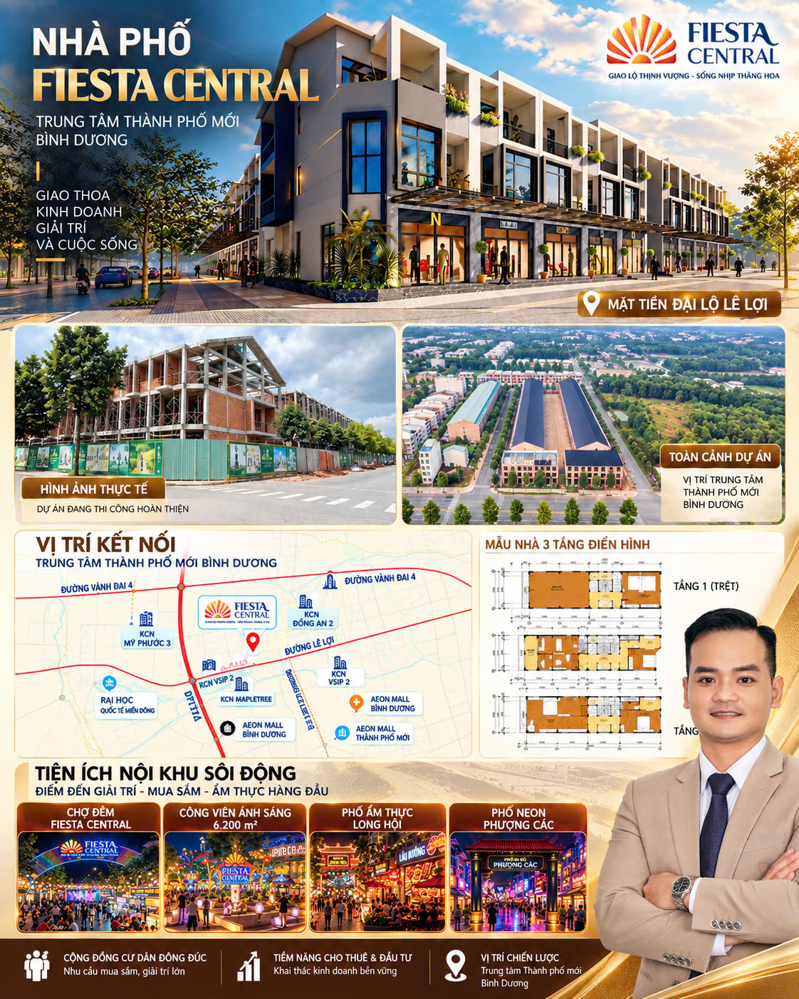 Shophuose Fiesta Central  Tại Bình Dương - MT Đại Lộ Lê Lợi - Thích Hợp Kinh Doanh Cho Thuê - Trả 16015373