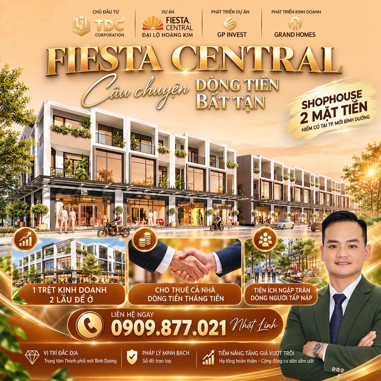 Bán Shophouse Thương Mại Fiesta Central Bình Dương – mặt tiền Đại lộ Lê Lợi – phù hợp kinh doanh - 16015495