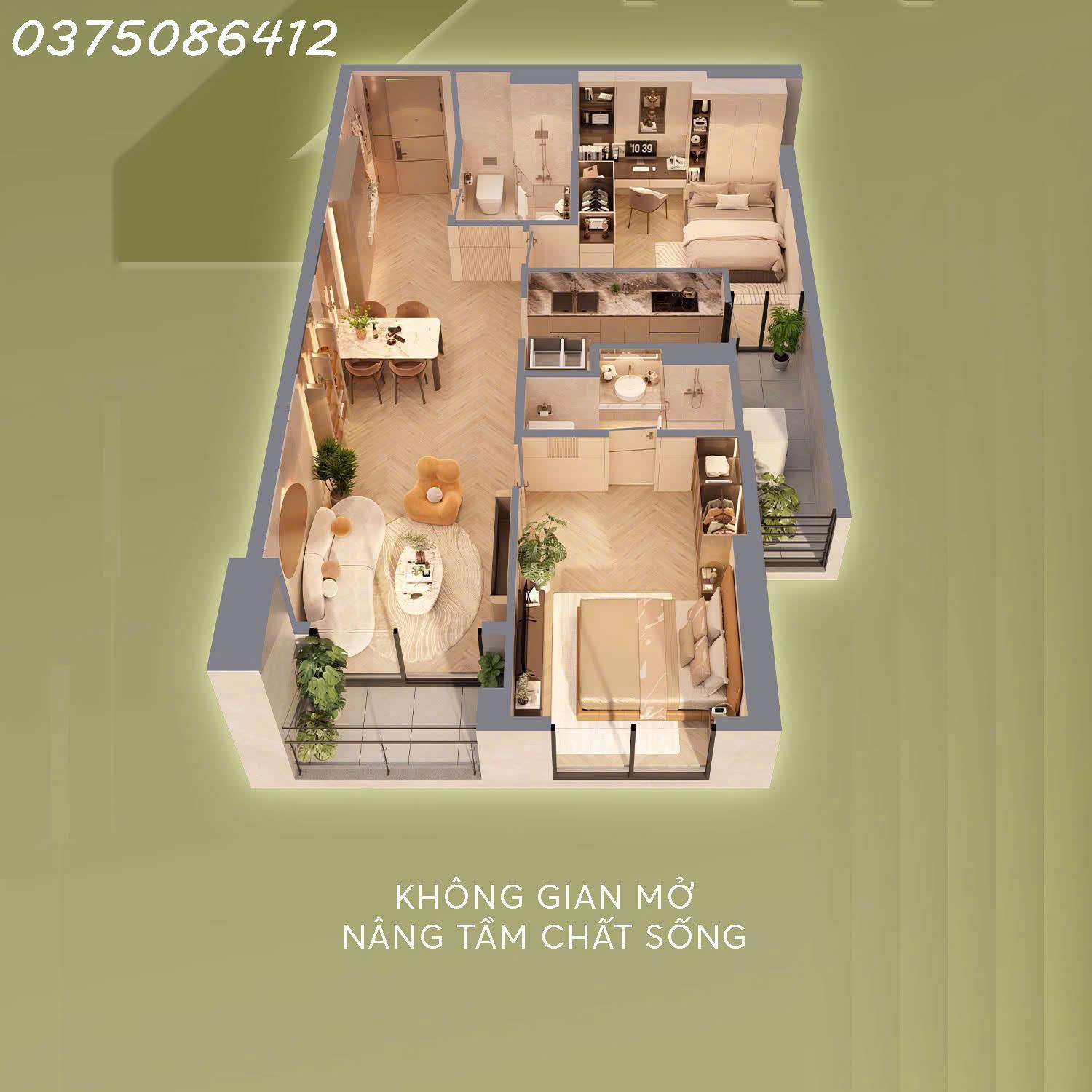 GIẢM 1 TỶ SO VỚI GIÁ CHỦ ĐẦU TƯ – BÁN NHANH CĂN 2PN SM2 GREENERA SOUTHMARK 16015553