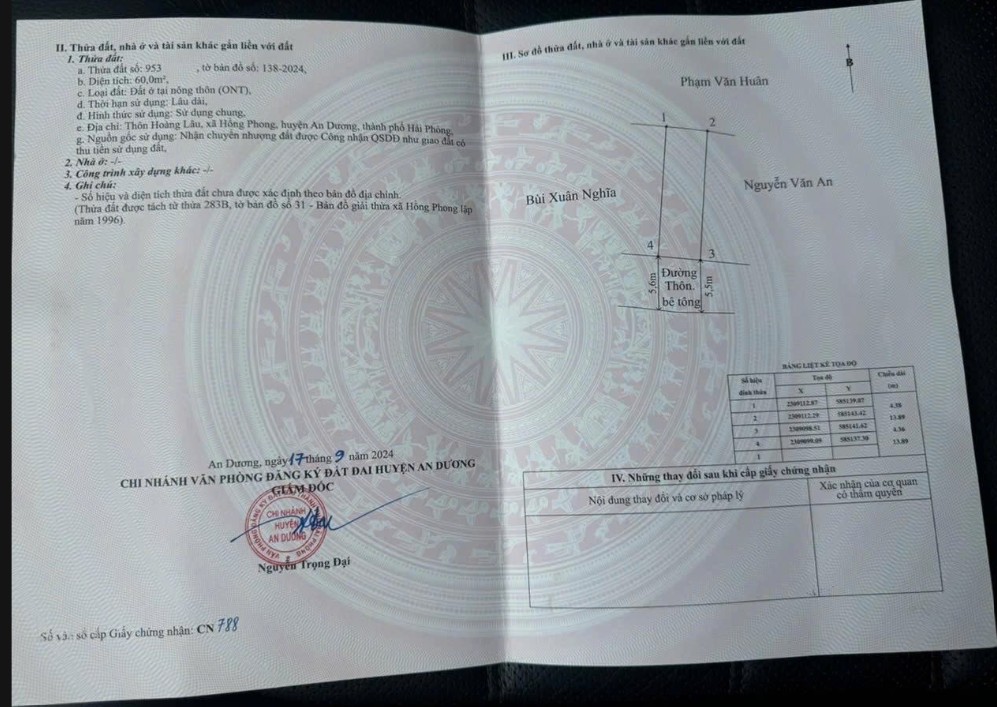 Chính chủ bán lô đất 60m2 tại Hoàng Lâu, Hồng Phong, An Dương, Hải Phòng - Giá 1,66 tỷ 16015678