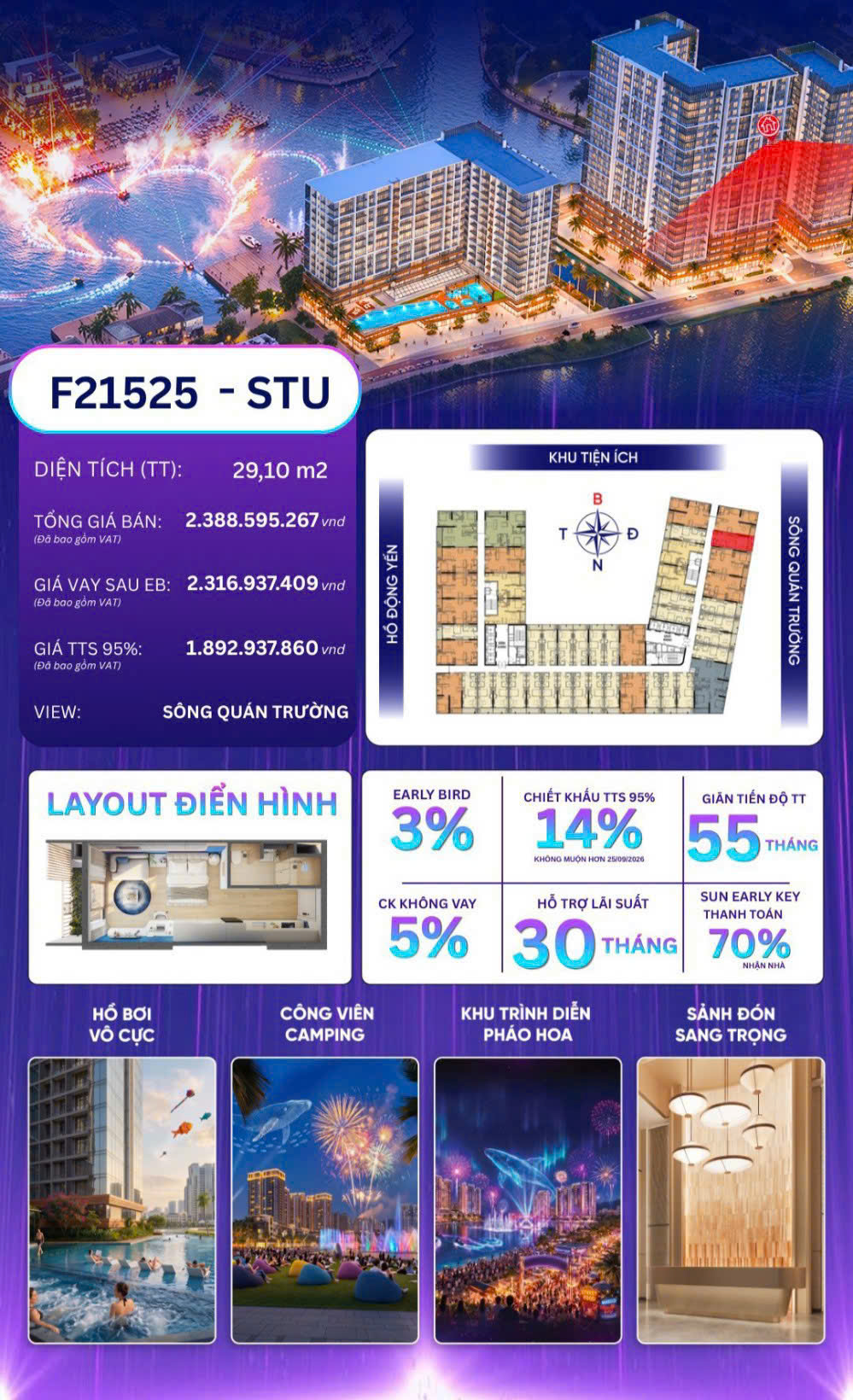 F21525 – STUDIO THE FEST 2  CHARMORA CITY – VIEW SÔNG QUÁN 16015720