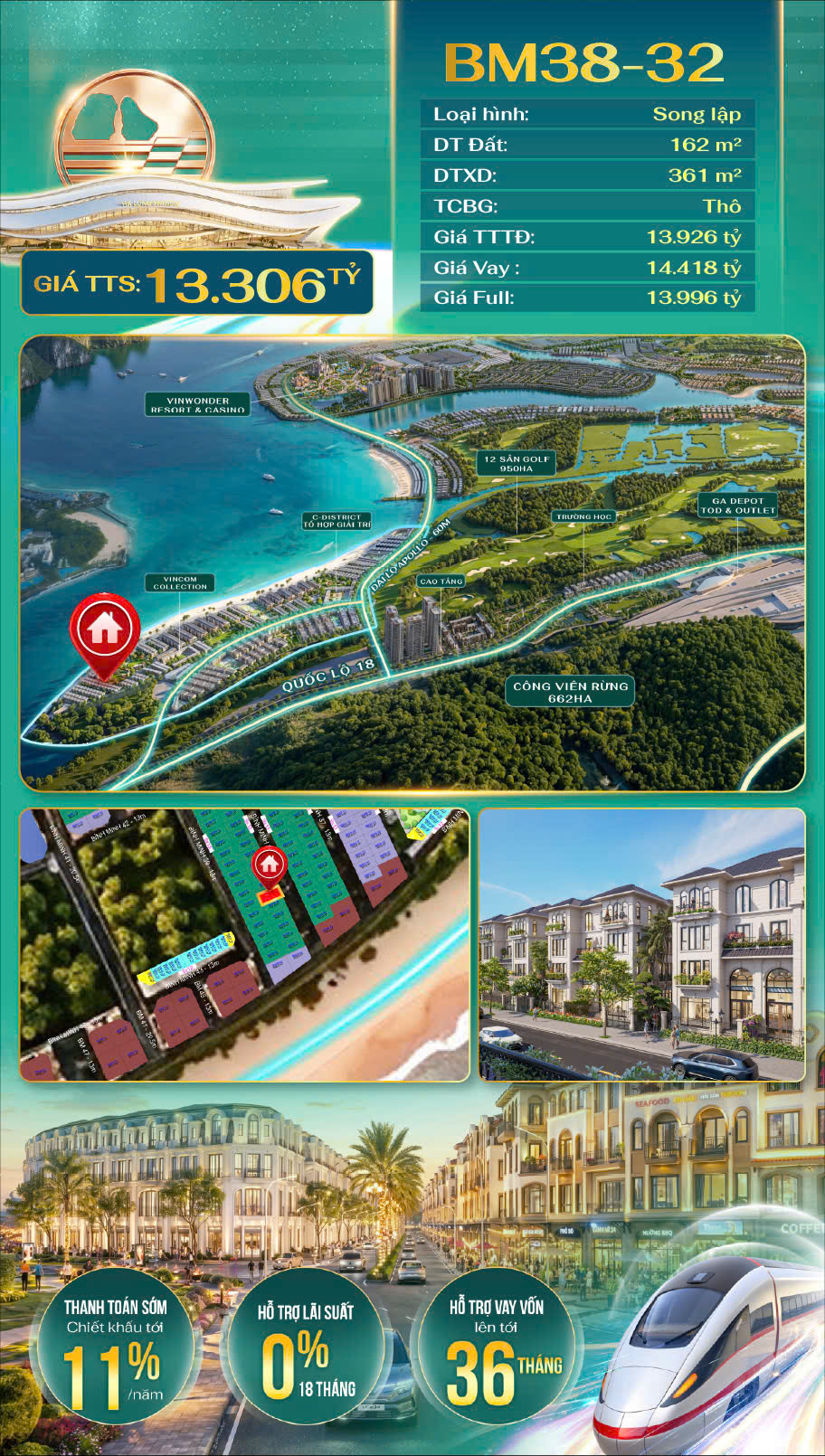 BIỆT THỰ SONG LẬP 162M2 – CÁCH BIỂN CHỈ 50M - CHỐN AN CƯ CỦA GIỚI TINH HOA  HẠ LONG XANH 16015762