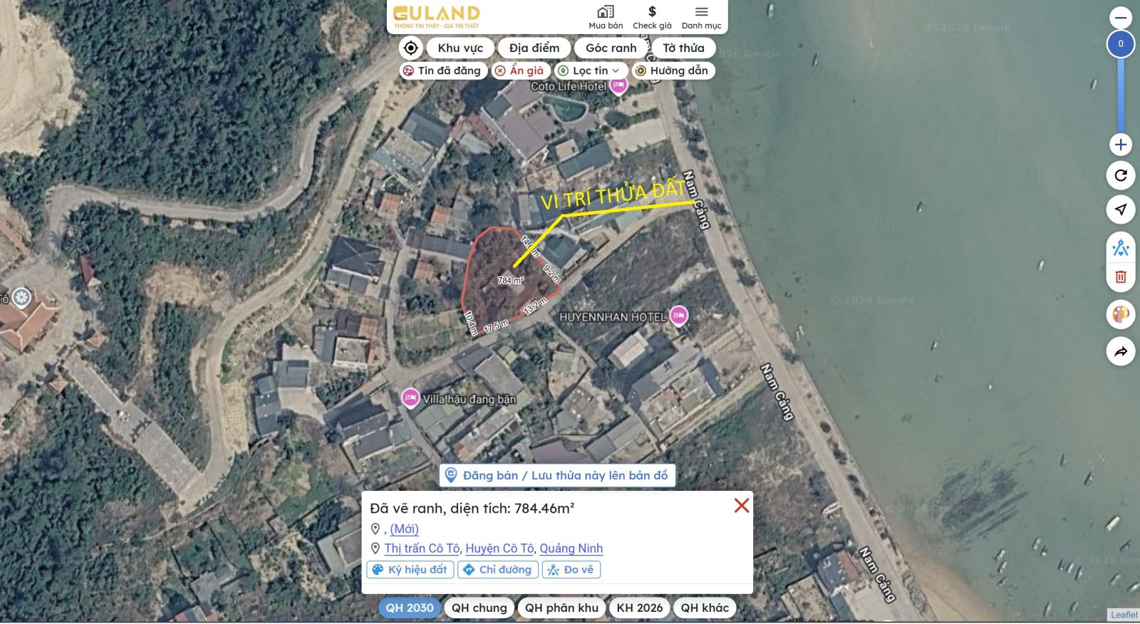 Bán đất thị trấn Cô Tô, Quảng Ninh, 781,4m2, full thổ cư, làm Homestay, nghỉ dưỡng 16015872