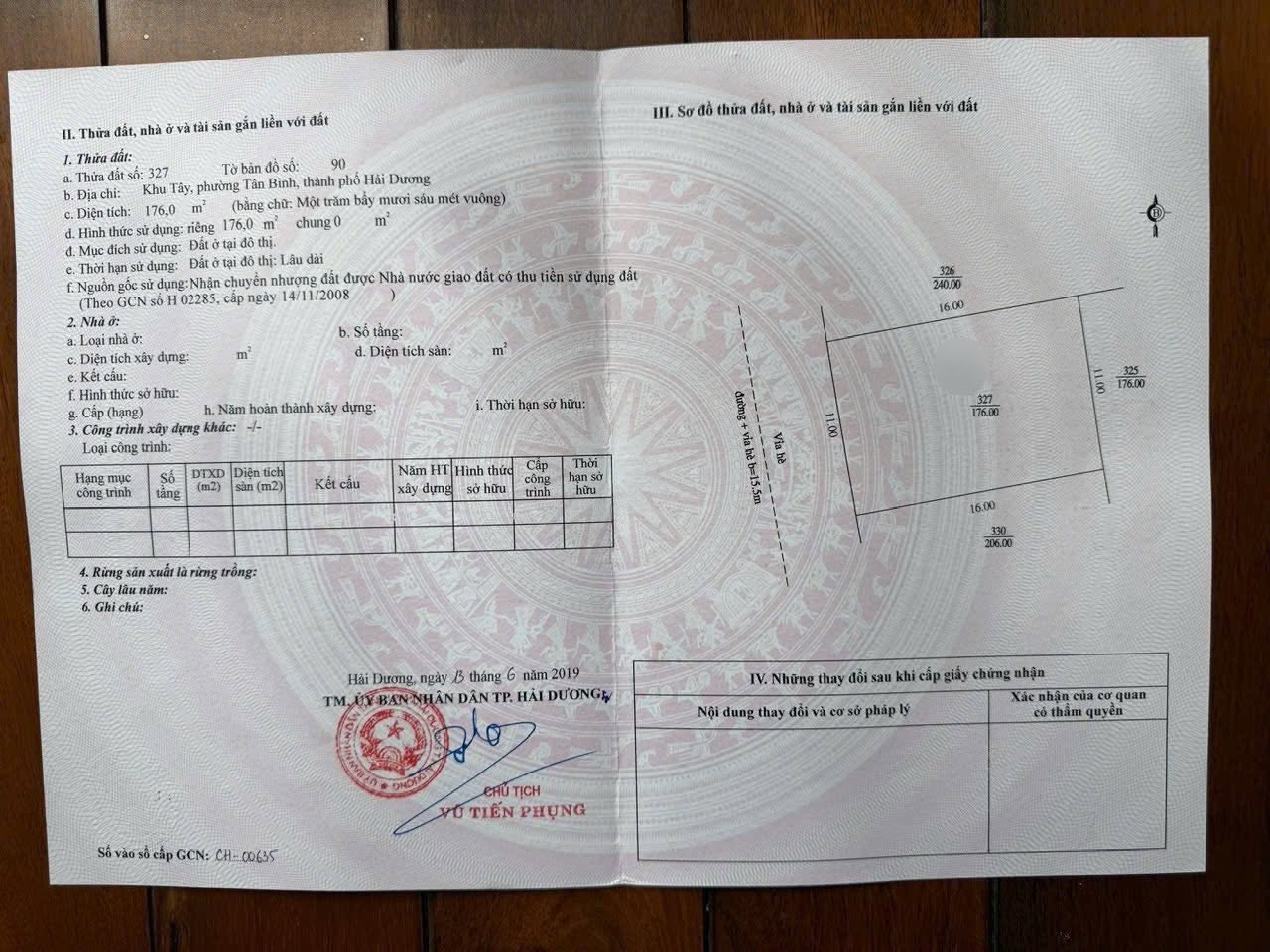 Bán đất biệt thự Đỉnh Long, ph Tân Bình, TP Hải Dương, 176m2, mt 11m, hướng tây, đường 15.5m 16015984